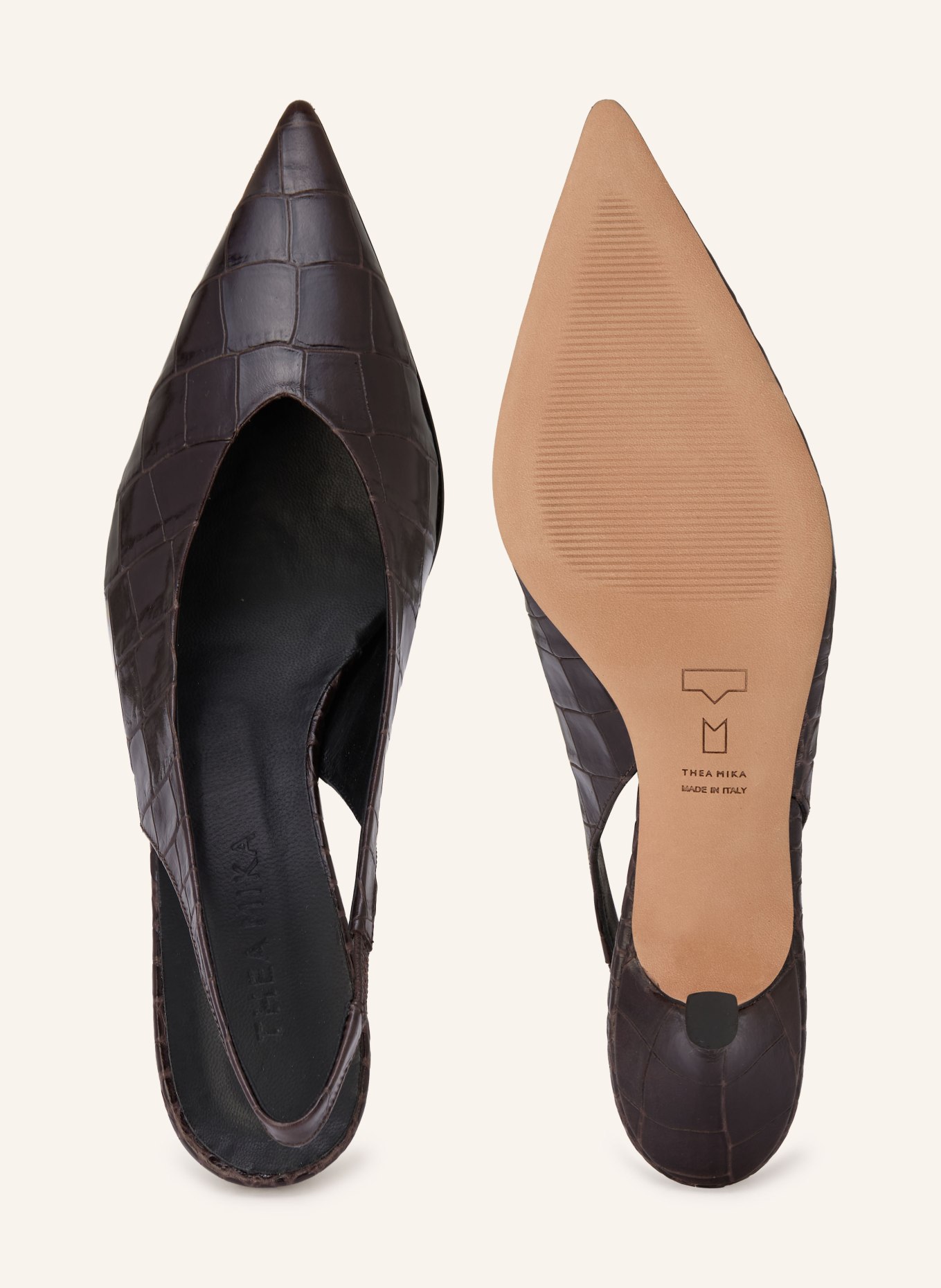 THEA MIKA Sling pumps VLADAXX: DARK BROWN