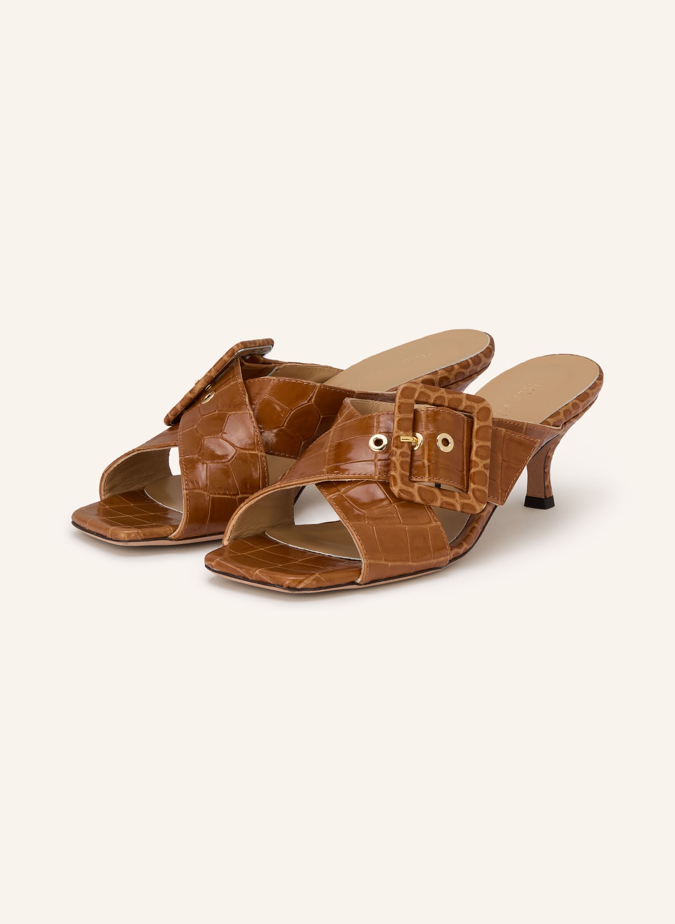 THEA MIKA GILLAXX mules: COGNAC