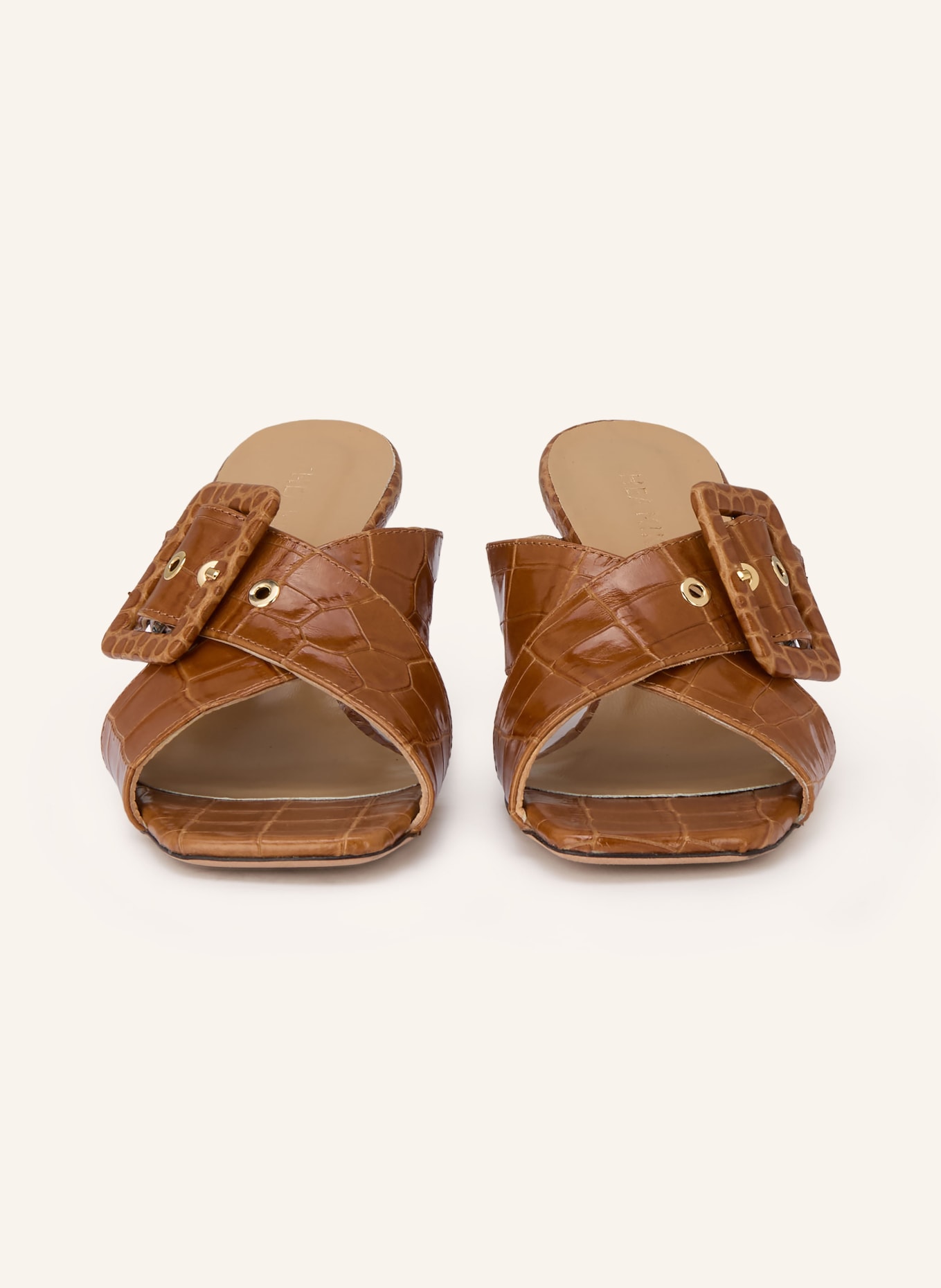 THEA MIKA GILLAXX mules: COGNAC