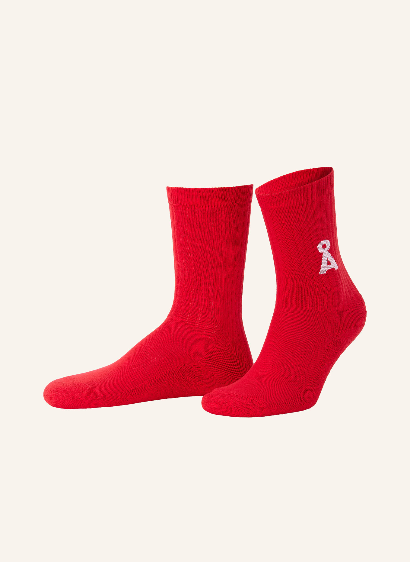 ARMEDANGELS SAAMUS BOLD socks: RED / WHITE