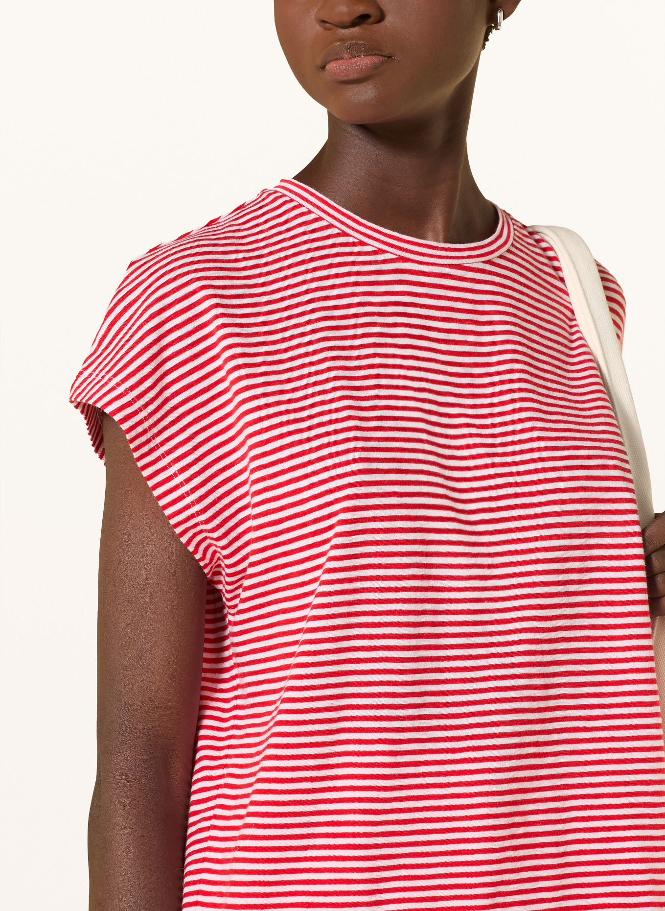 ARMEDANGELS T-shirt: RED / WHITE