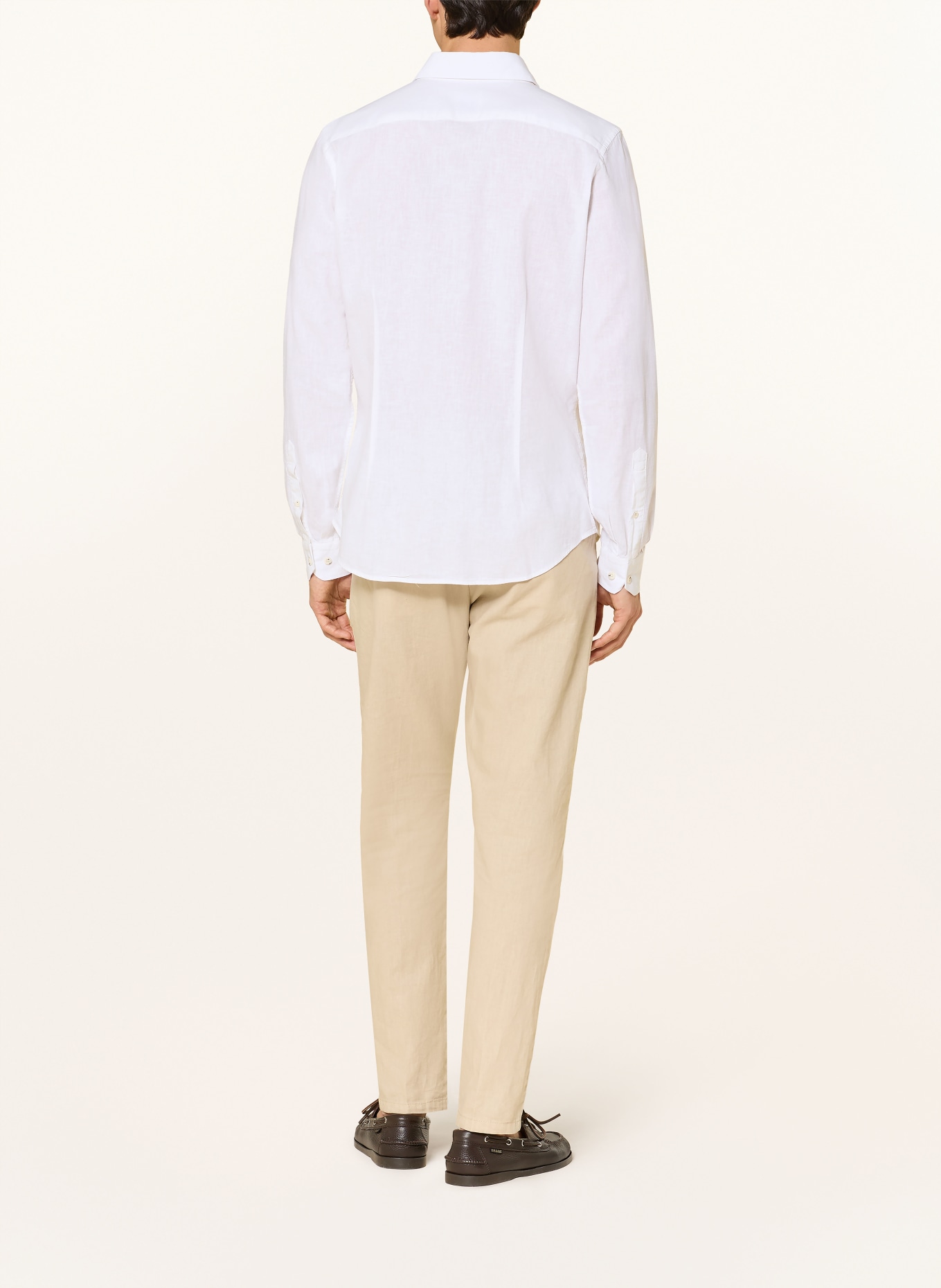 ROY ROBSON Hemd Slim Fit mit Leinen: WEISS