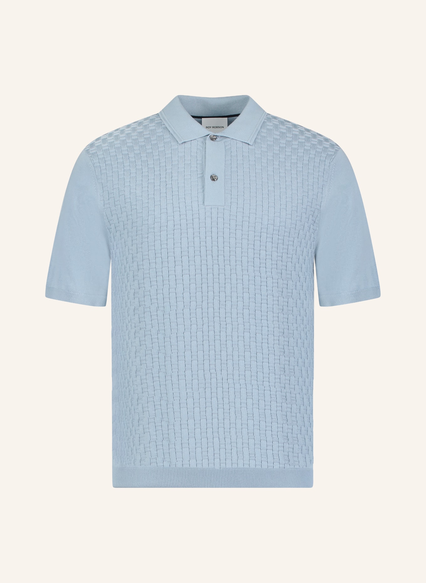 ROY ROBSON Strick-Poloshirt: HELLBLAU
