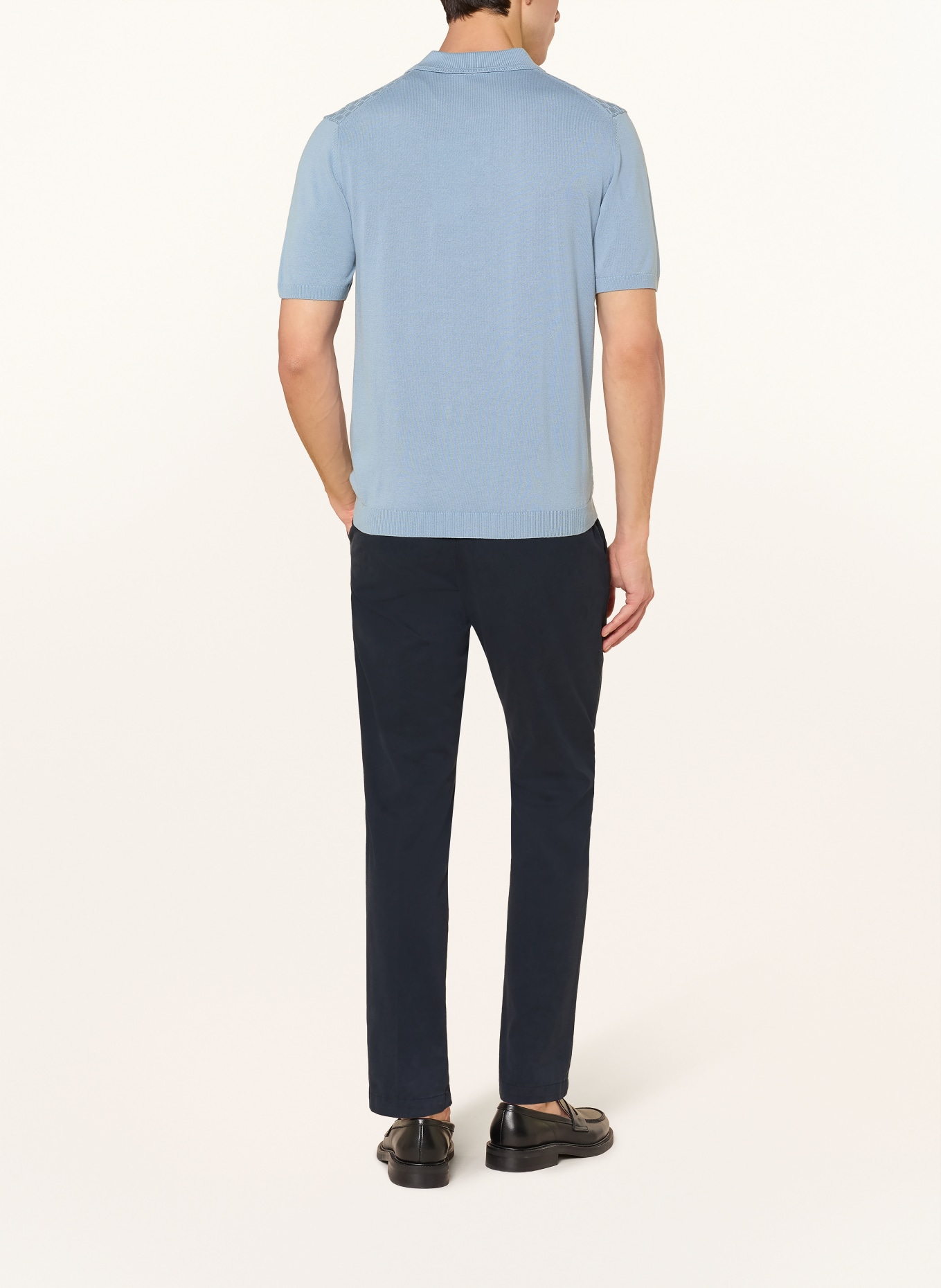 ROY ROBSON Strick-Poloshirt: HELLBLAU