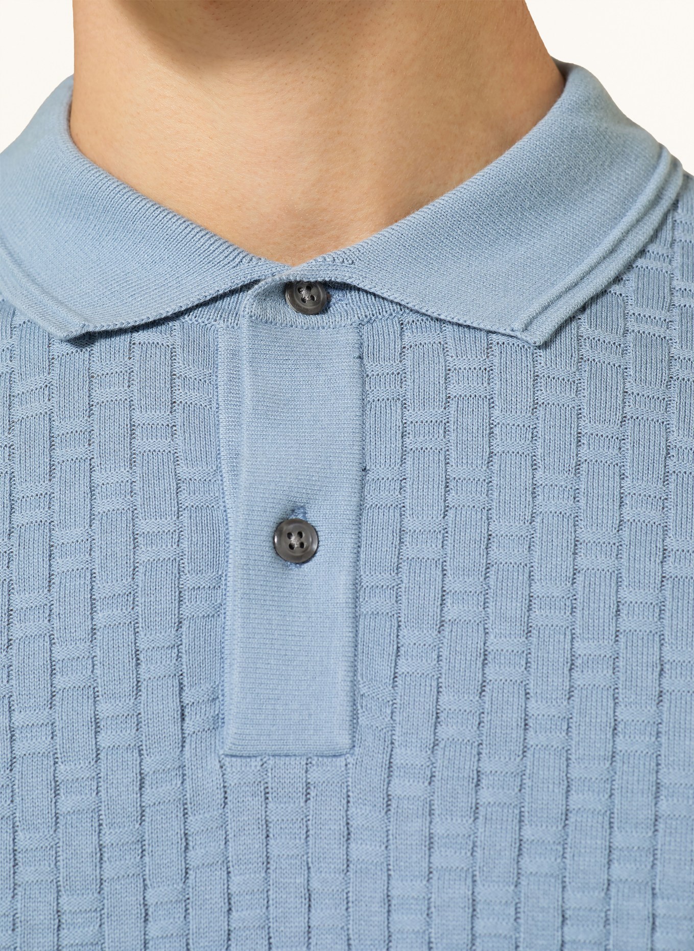 ROY ROBSON Strick-Poloshirt: HELLBLAU