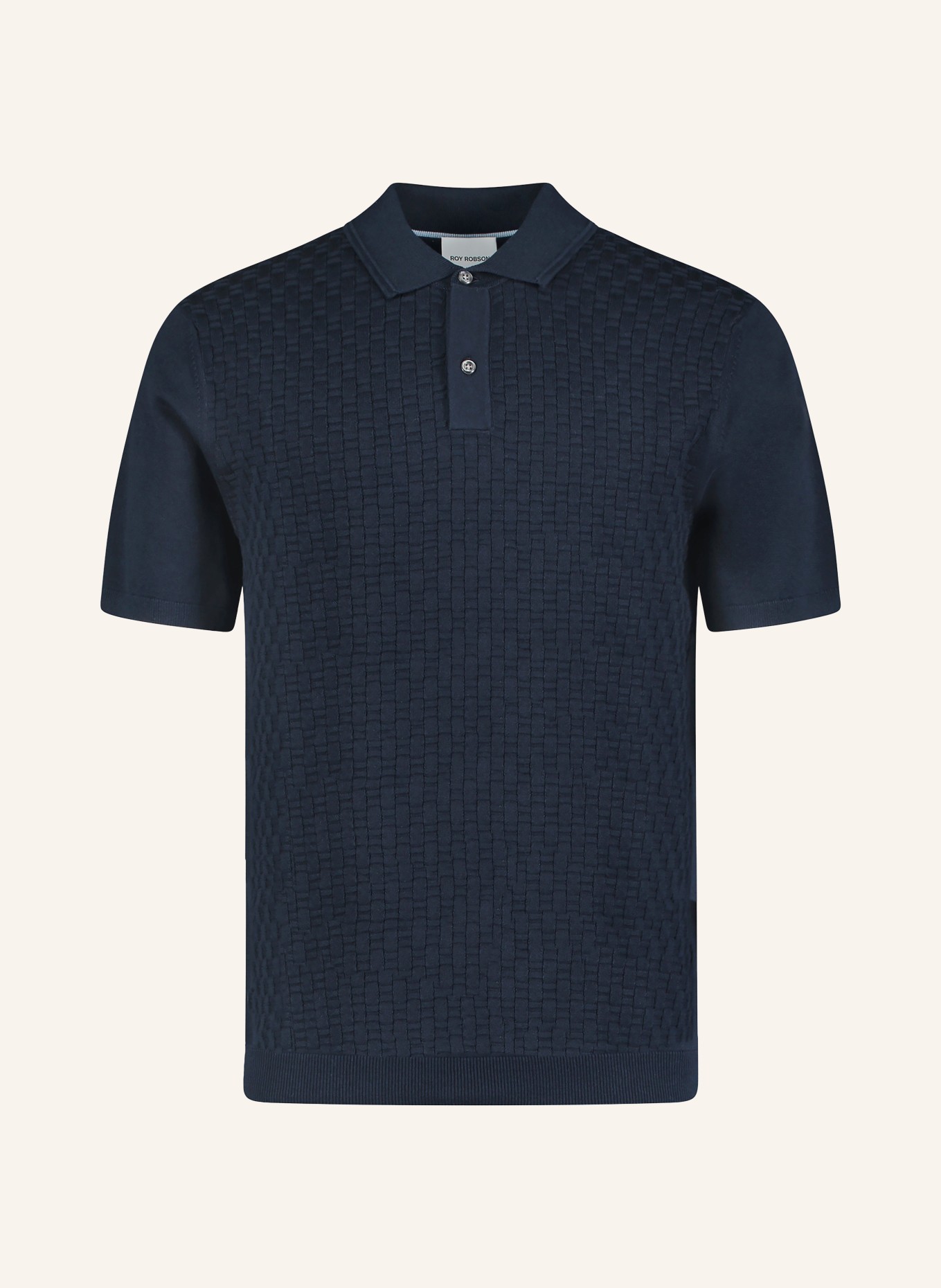 ROY ROBSON Strick-Poloshirt: DUNKELBLAU