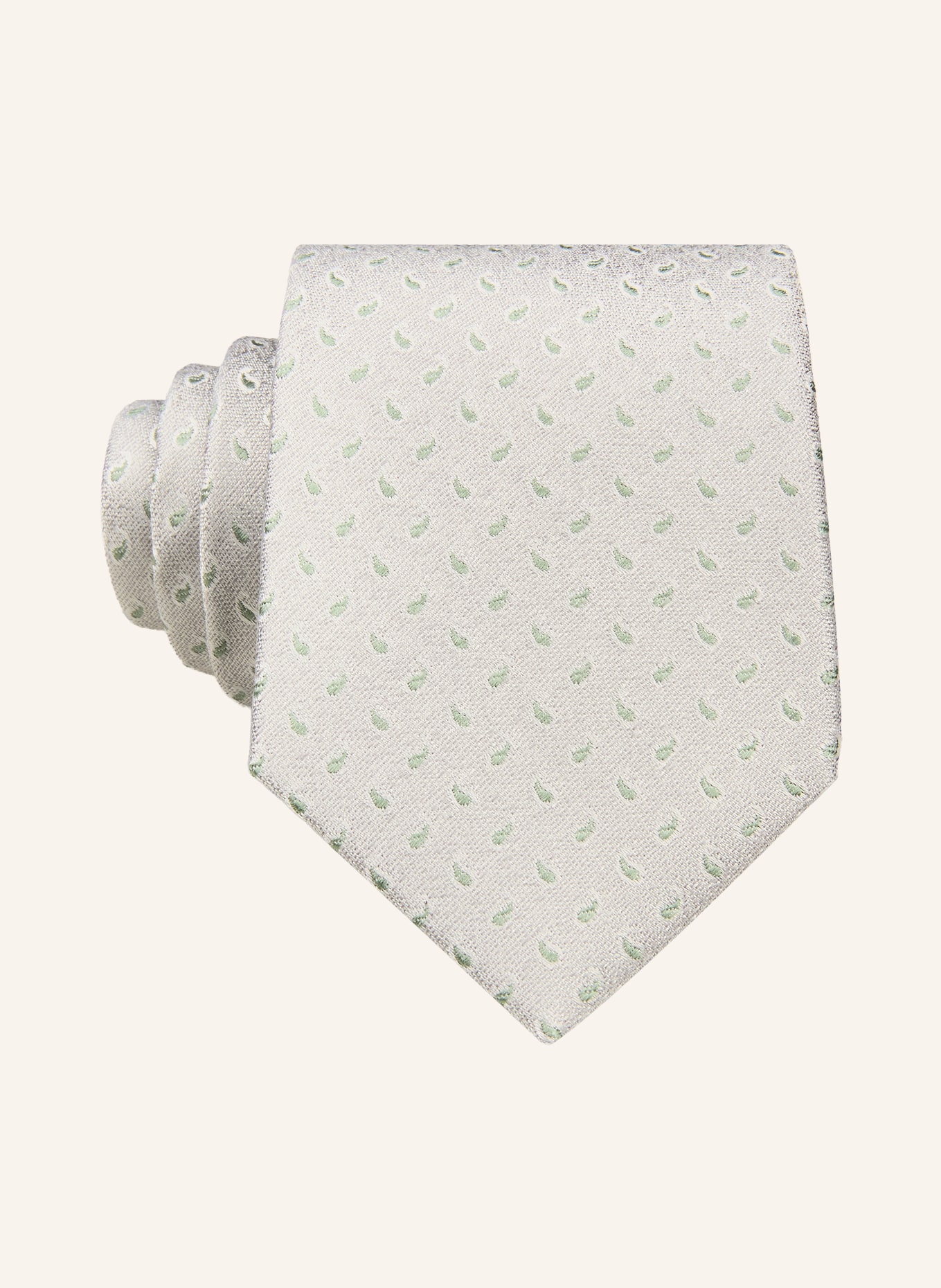 ROY ROBSON necktie: SILVER / LIGHT GREEN
