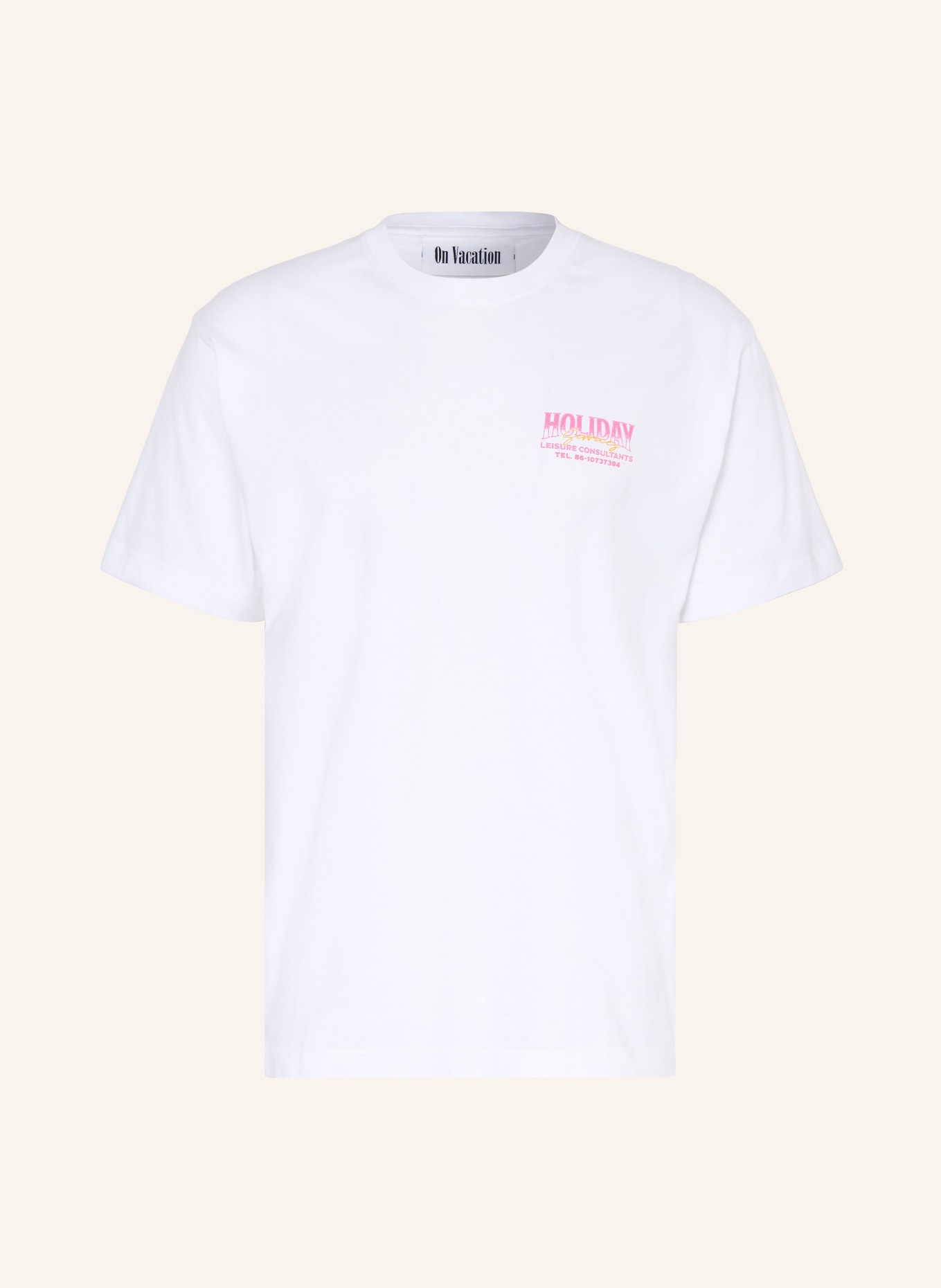 On Vacation T-Shirt: WEISS / PINK