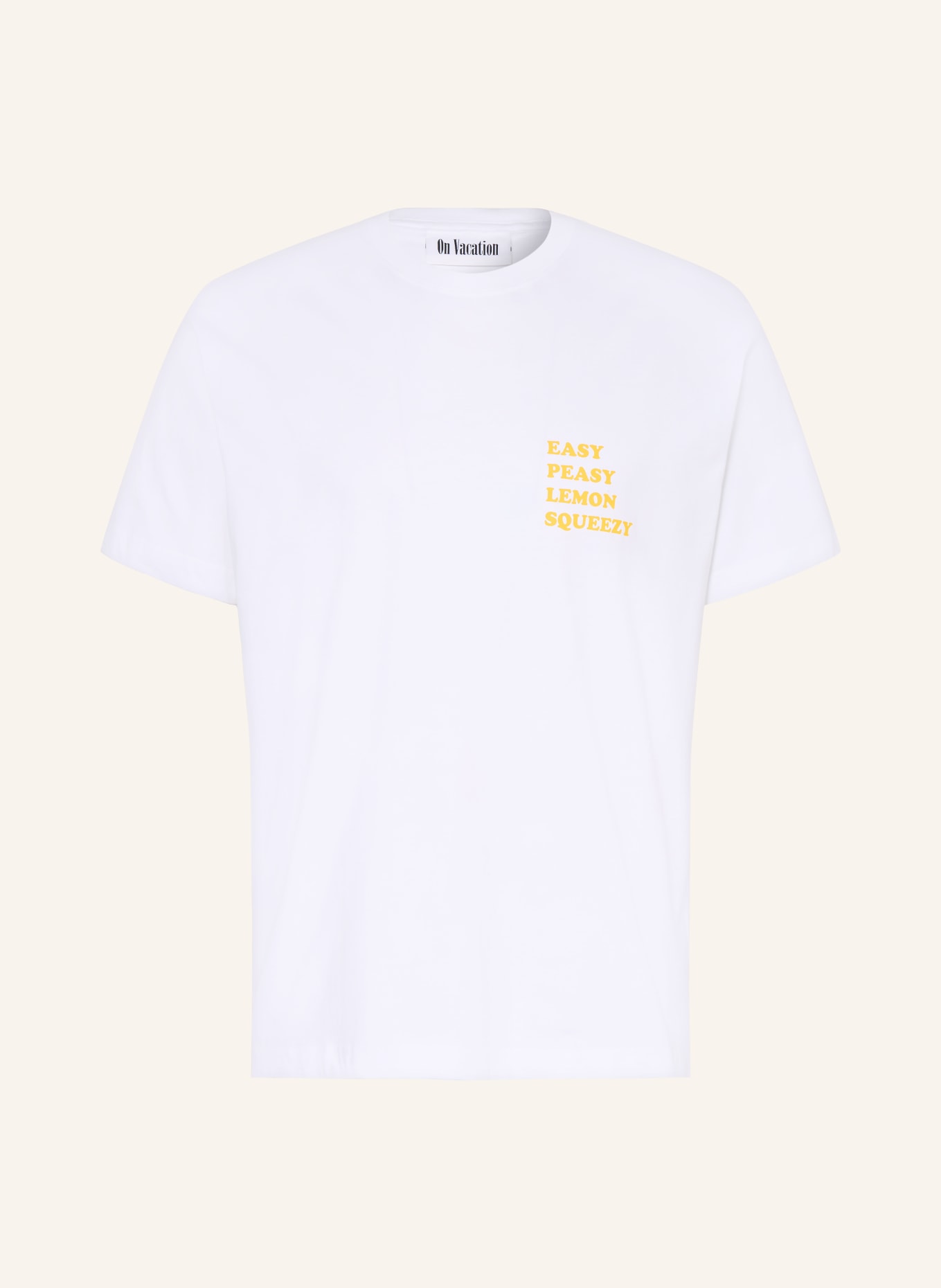 On Vacation T-Shirt: WEISS / DUNKELGELB