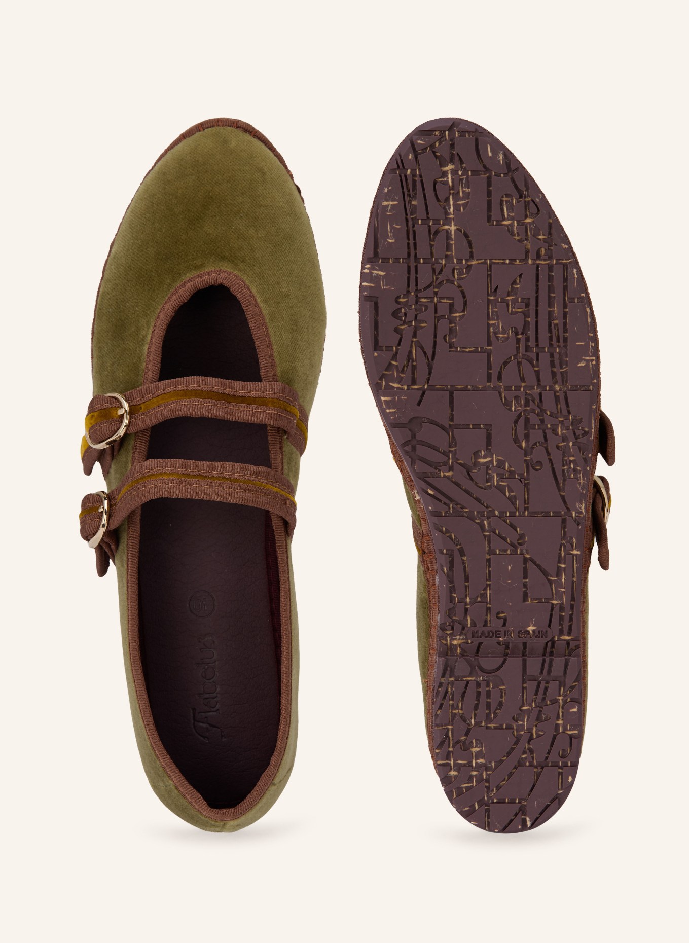 FLABELUS Baleríny Mary Jane CLAIRE: KHAKI