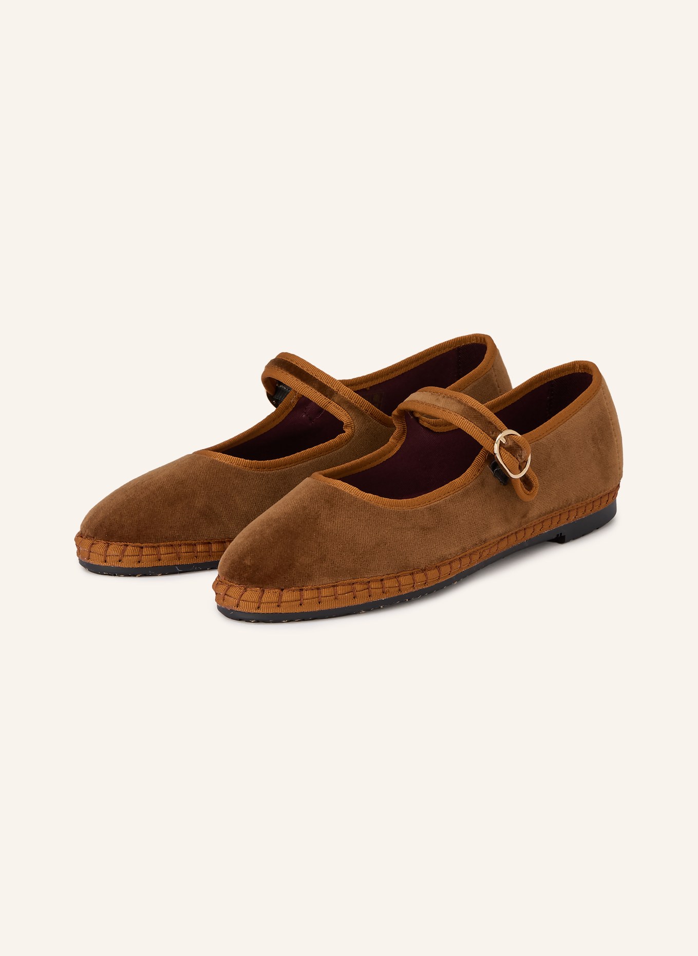 FLABELUS Mary Jane ballerina flats YOKI: BROWN