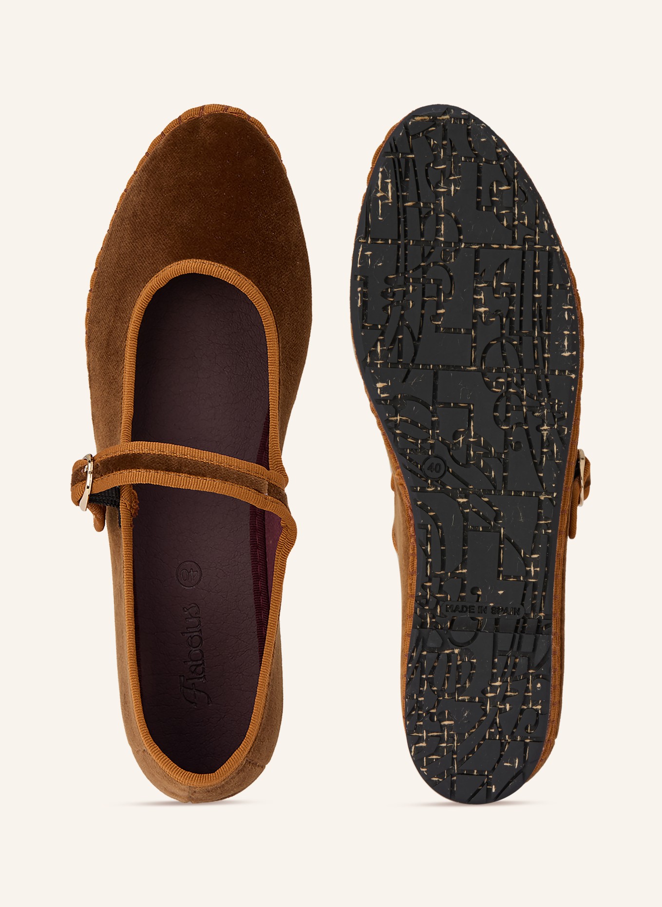FLABELUS Mary Jane ballerina flats YOKI: BROWN