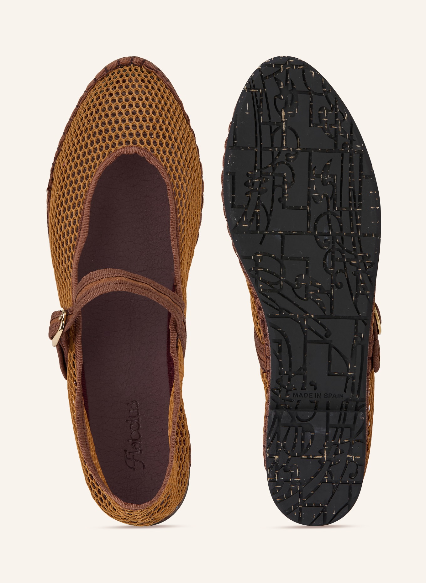 FLABELUS Mary Jane ballerina flats ISABELLA: COGNAC