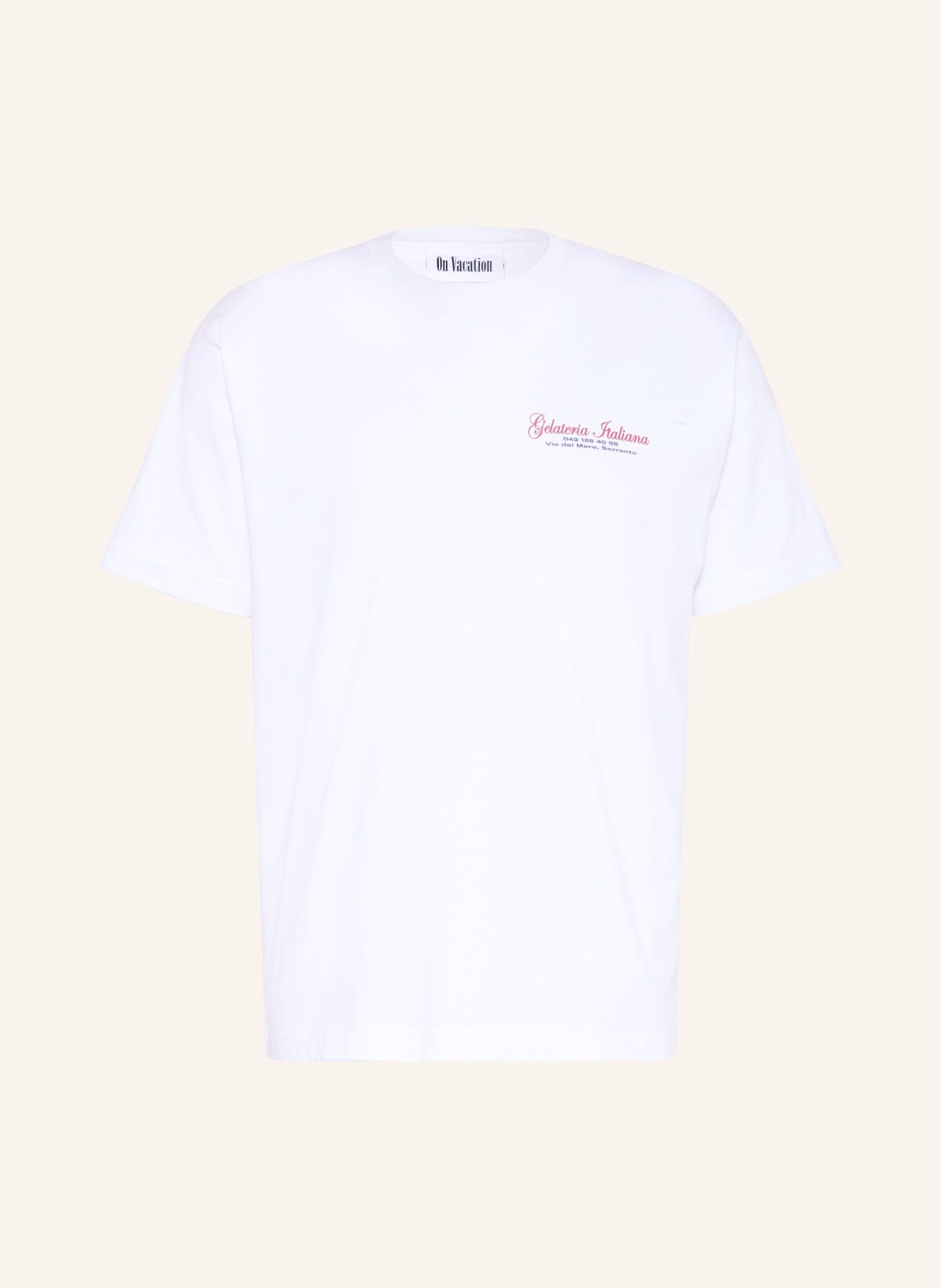 On Vacation T-Shirt: WEISS / DUNKELROT