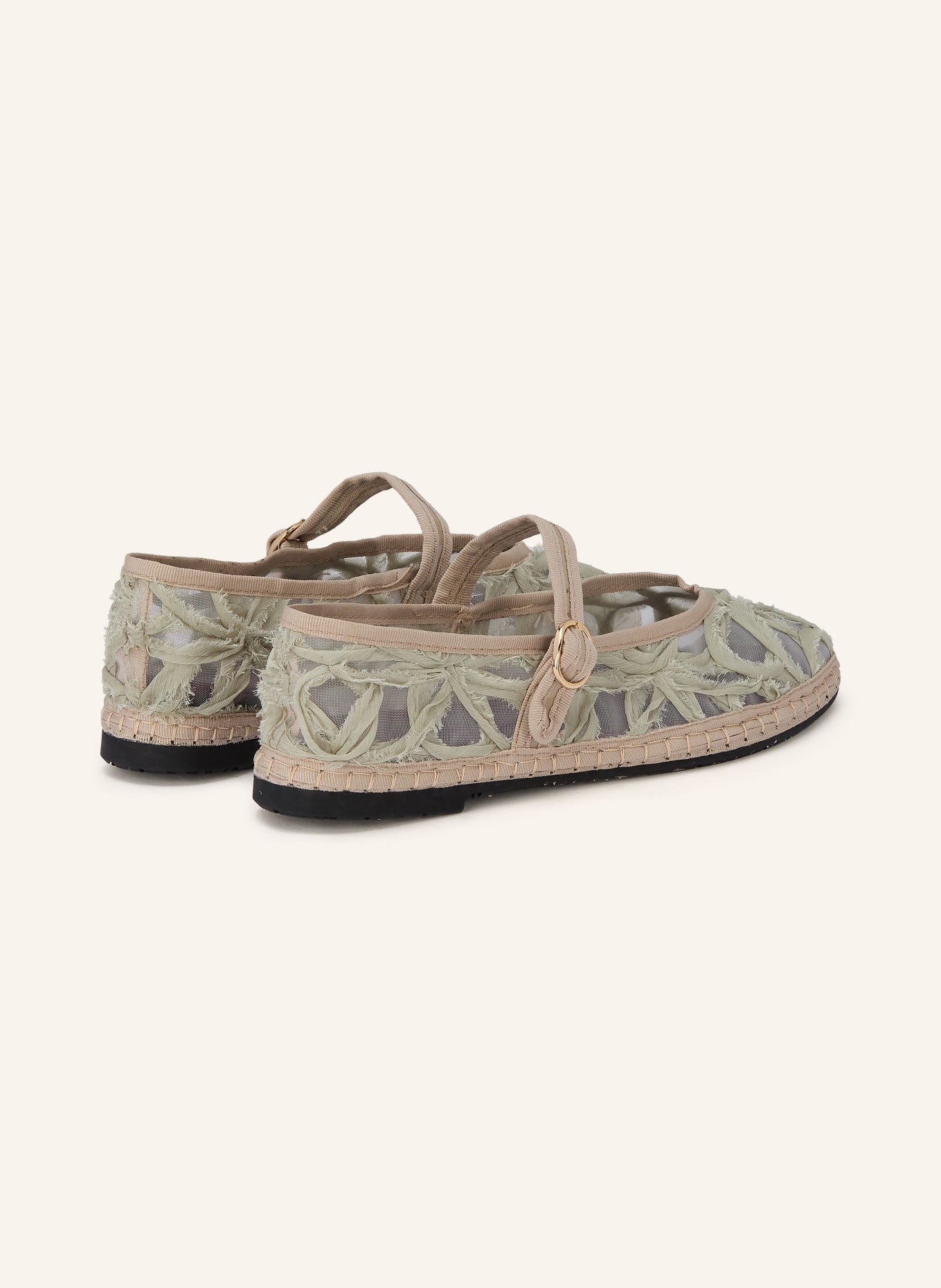 FLABELUS Mary Jane ballerina flats PIERRE LACE: MINT