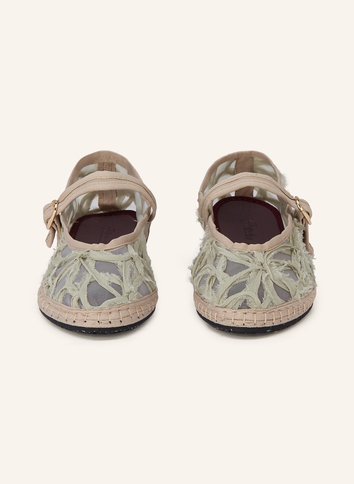 FLABELUS Mary Jane ballerina flats PIERRE LACE: MINT