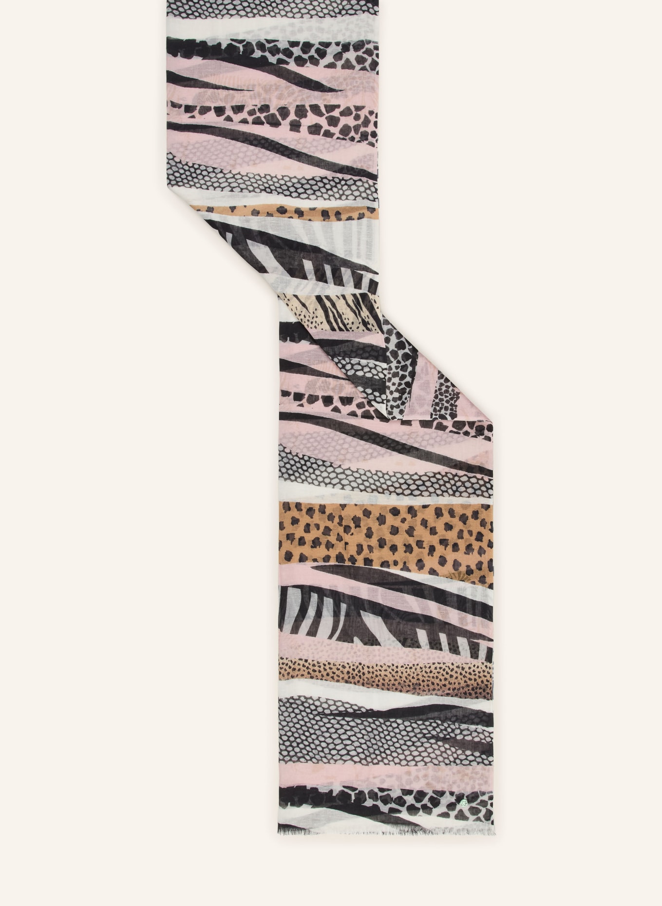CODELLO scarf: BLACK / LIGHT PINK / LIGHT GRAY