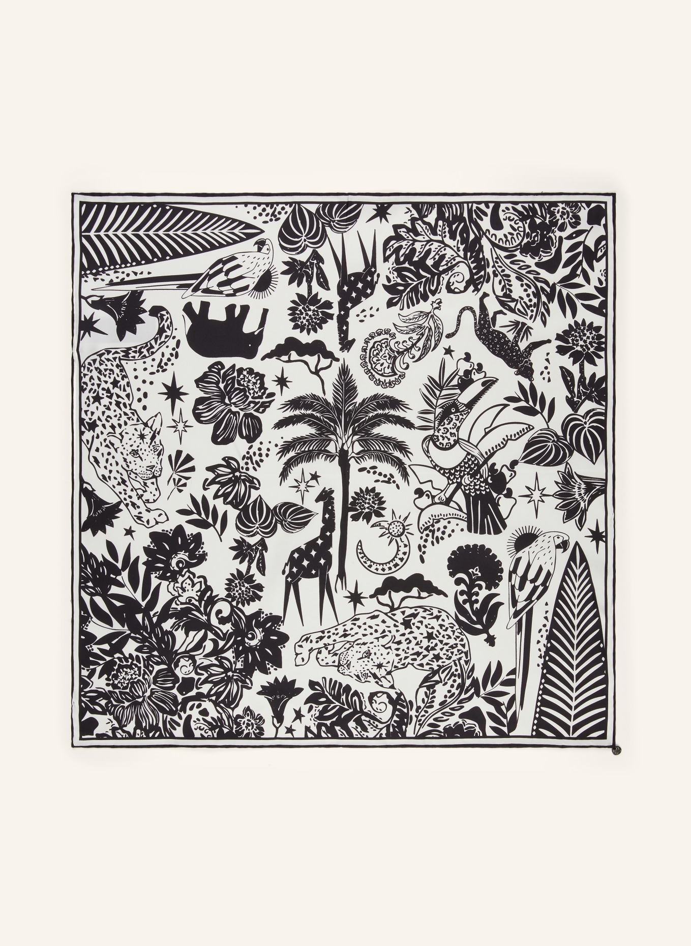 CODELLO silk scarf: WHITE / BLACK