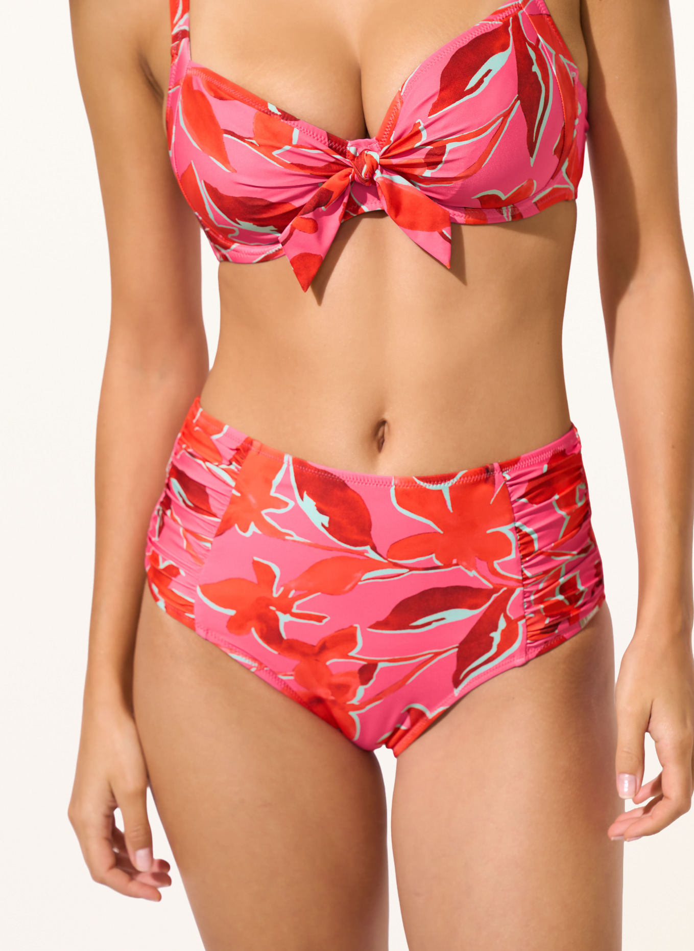 Lidea Haut de bikini à bretelles FUSED FLORALS: ROSE FUCHSIA / ROUGE / MENTHE