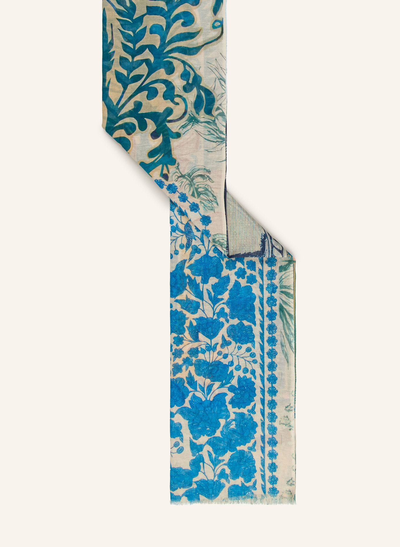 CODELLO écharpe: BEIGE / ROUGE FONCÉ / BLEU PÉTROLE