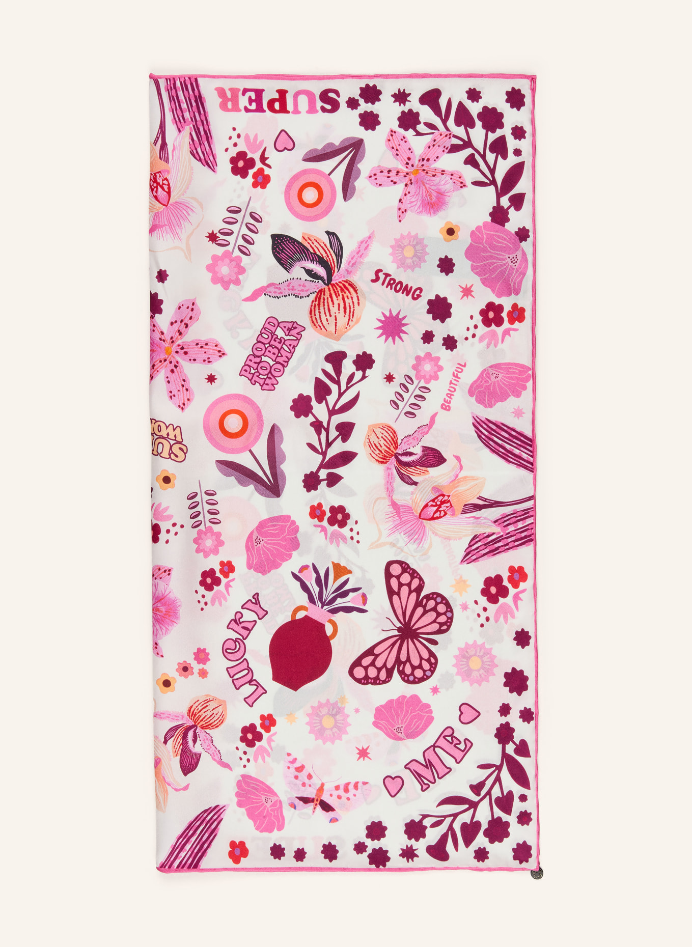 CODELLO Seidentuch: WEISS / PINK / DUNKELROT