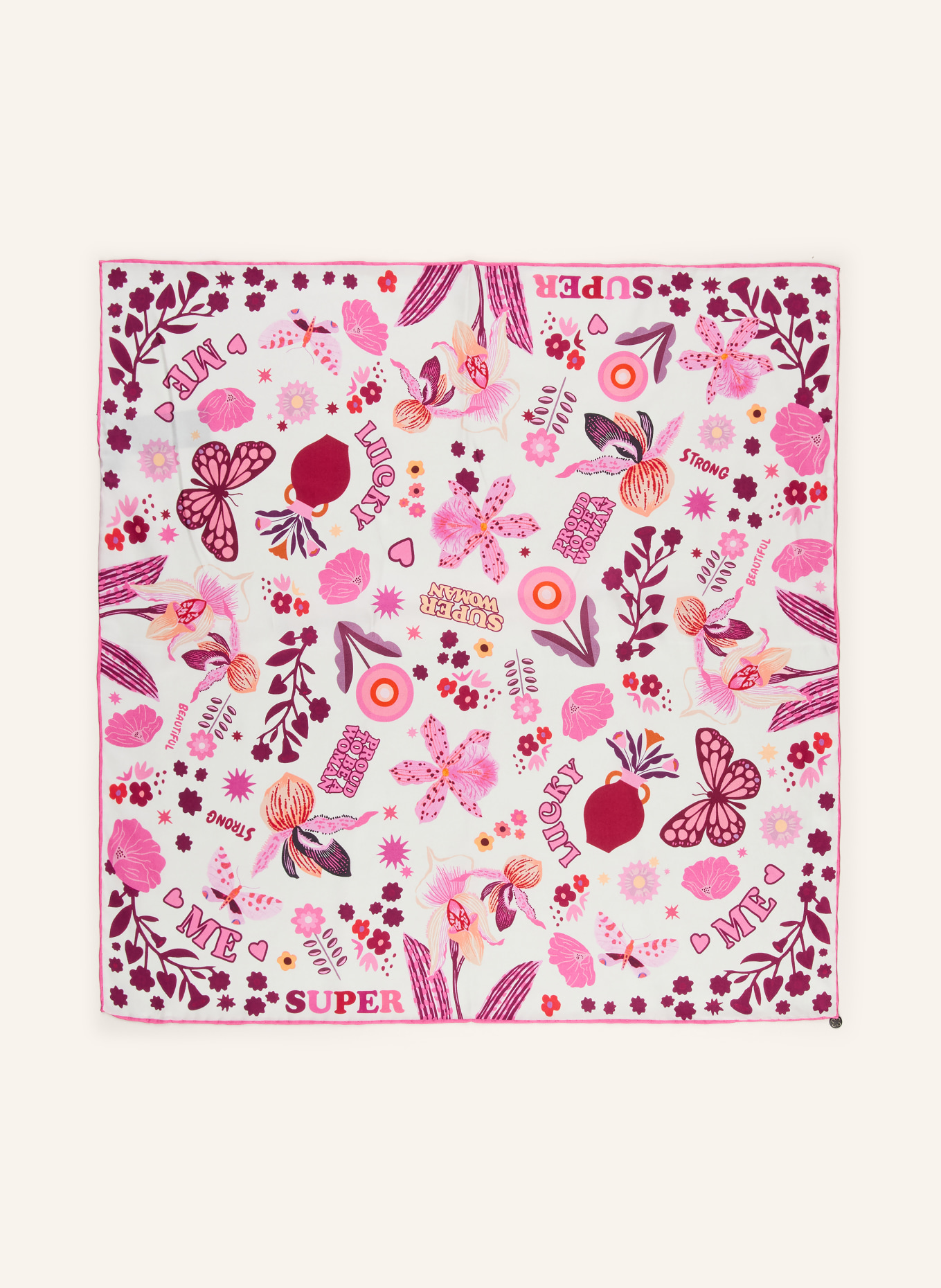 CODELLO Seidentuch: WEISS / PINK / DUNKELROT