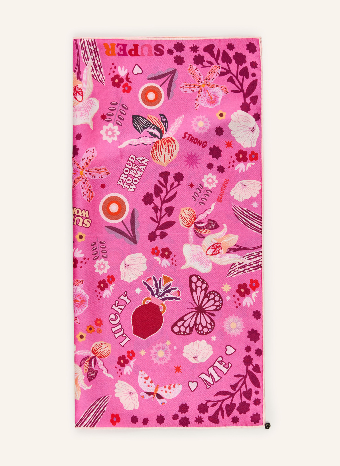 CODELLO Seidentuch: PINK / DUNKELROT / ORANGE