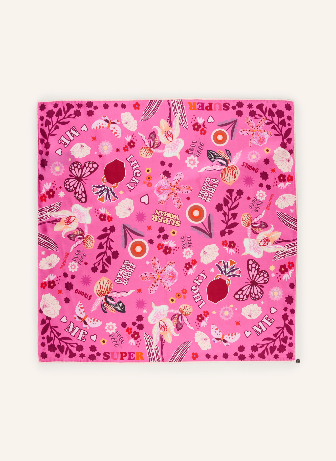 CODELLO Seidentuch: PINK / DUNKELROT / ORANGE