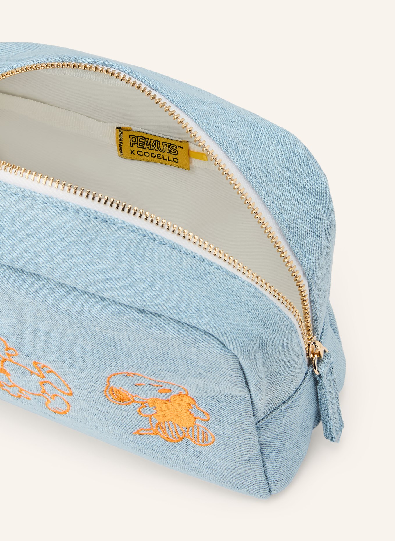 CODELLO Kosmetiktasche: HELLBLAU / GOLD / NEONORANGE