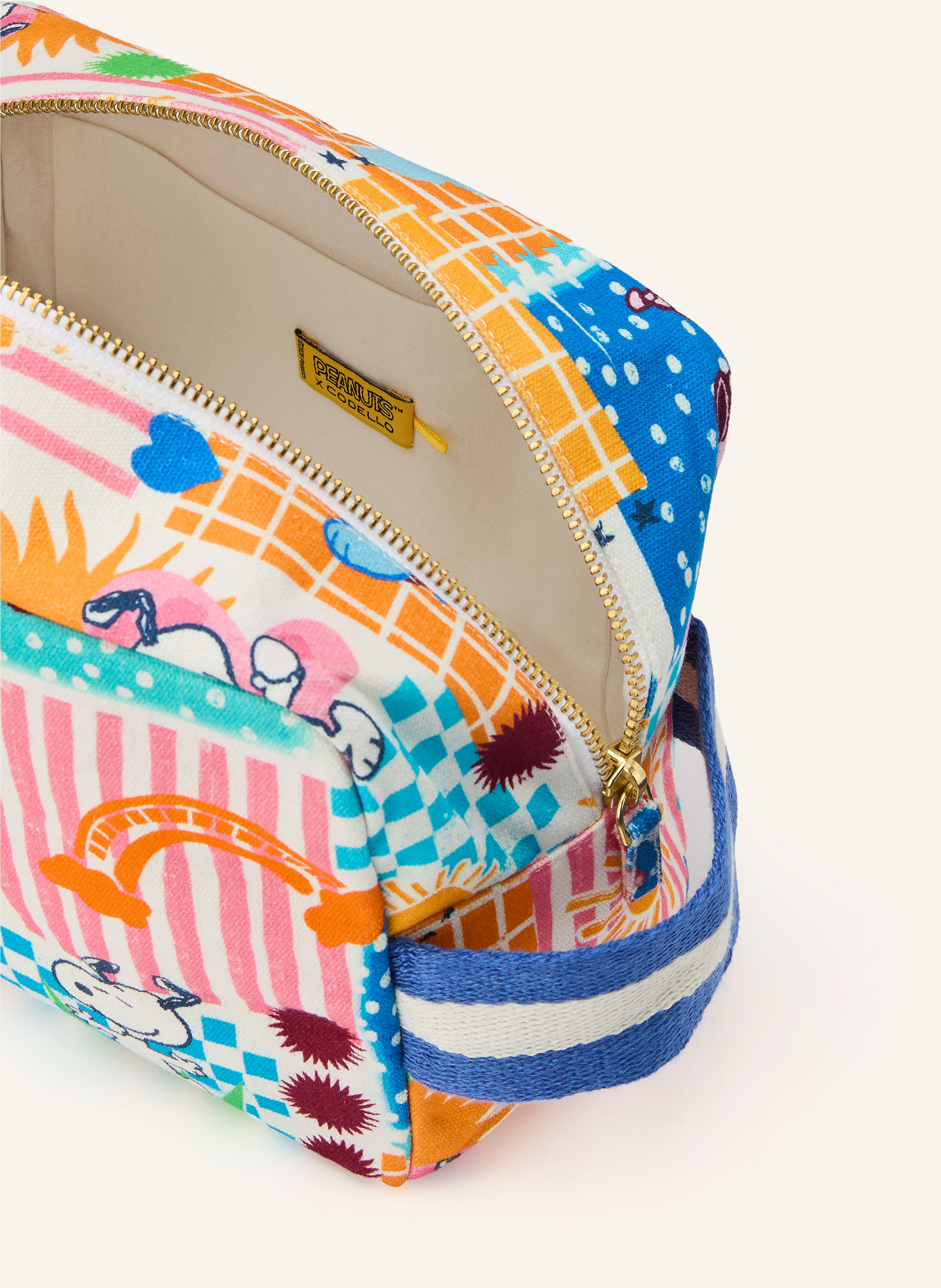 CODELLO cosmetic bag: BLUE / GOLD / WHITE