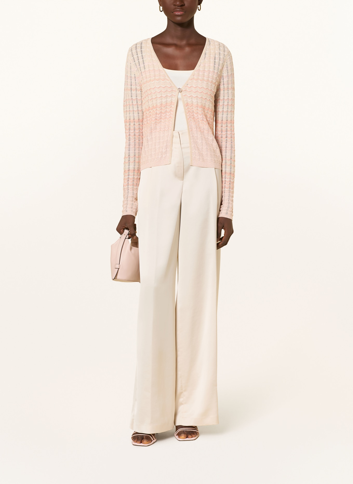 GUESS Cardigan ROSALYN avec fil pailleté: SAUMON / OR / BEIGE