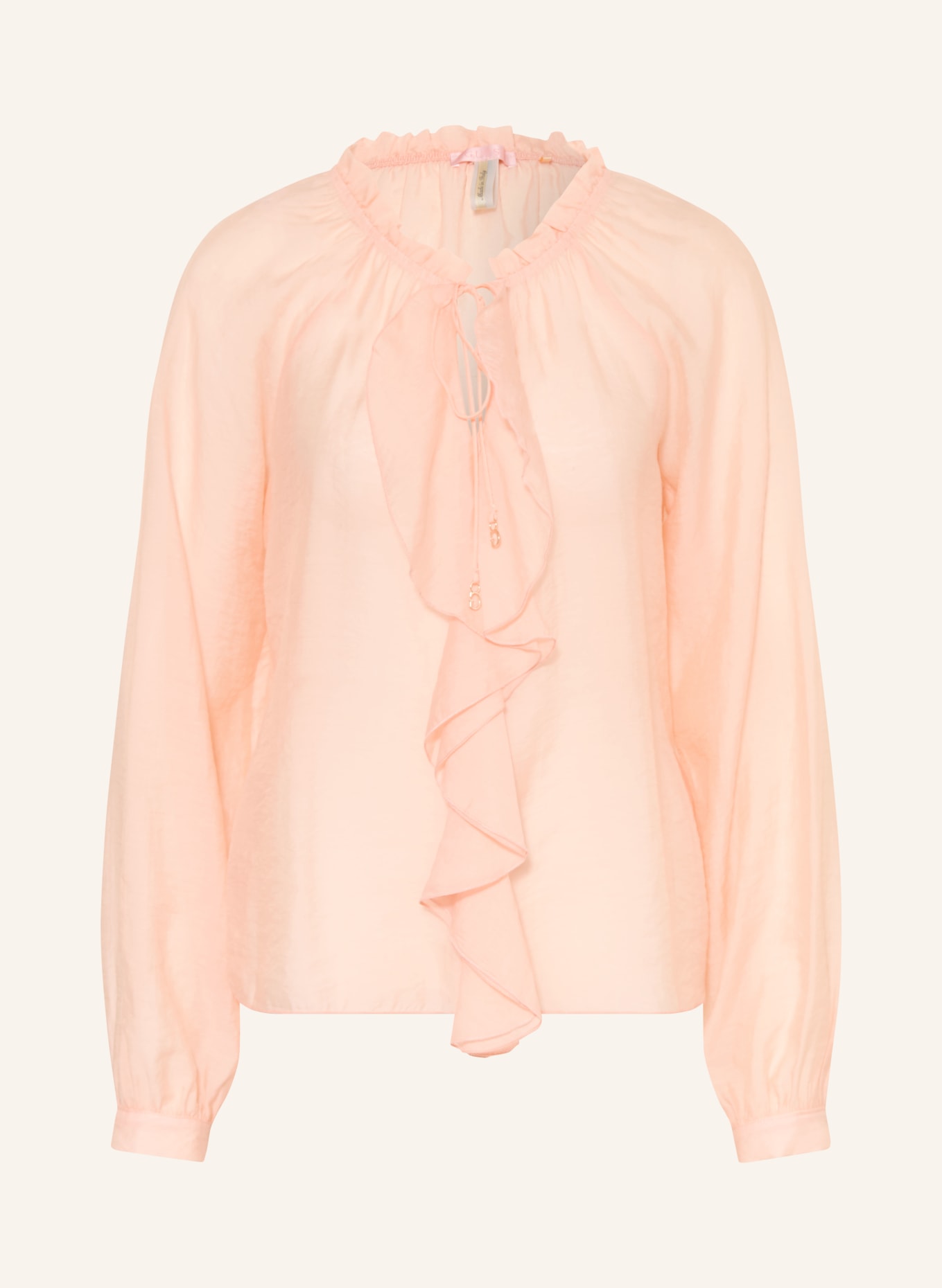 GUESS Blůza MAELYS s volány: TMAVĚ ORANŽOVÁ