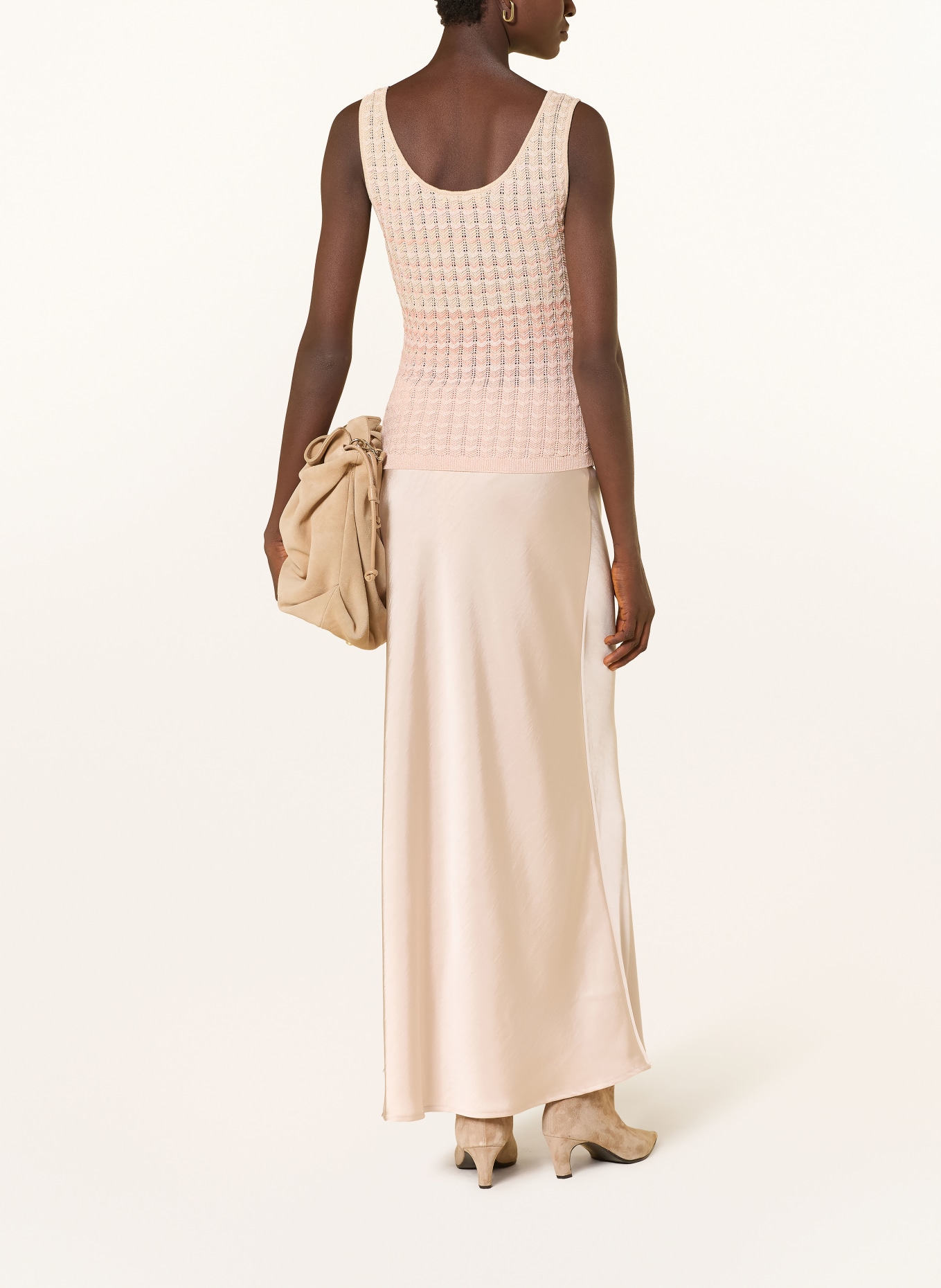 GUESS Top en maille ROSALYN avec fil pailleté: BEIGE / SAUMON