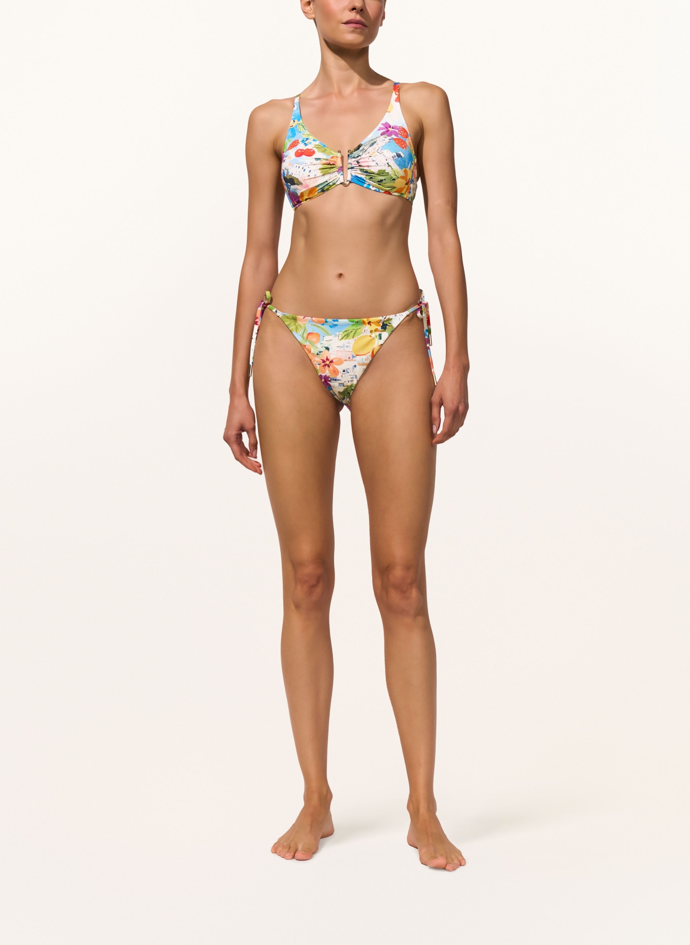 MARYAN MEHLHORN Triangel-Bikini-Hose RIVIERA: HELLBLAU / HELLORANGE / HELLGRÜN
