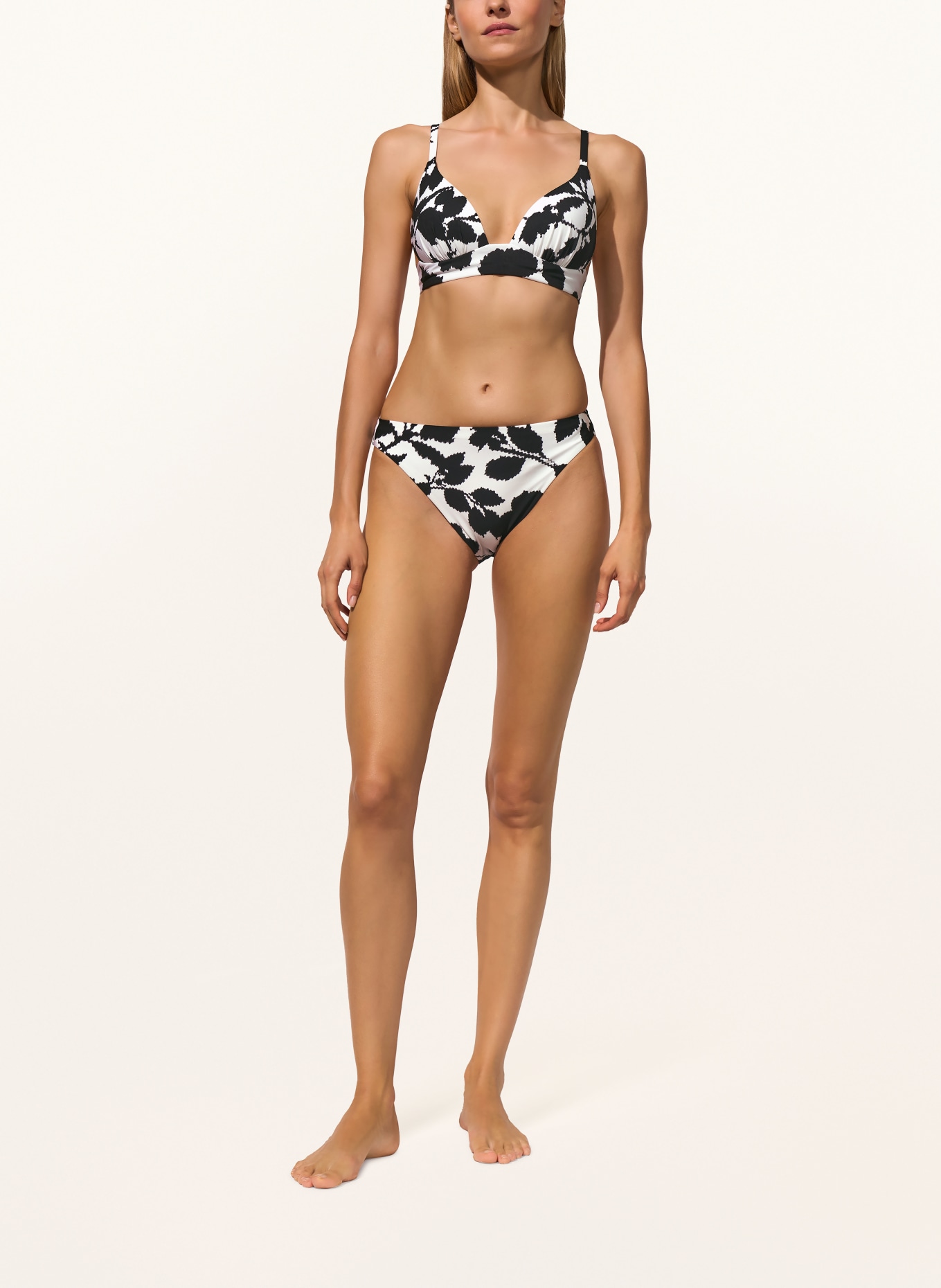 MARYAN MEHLHORN Bas de bikini basique FLORASCAPE: NOIR / BLANC