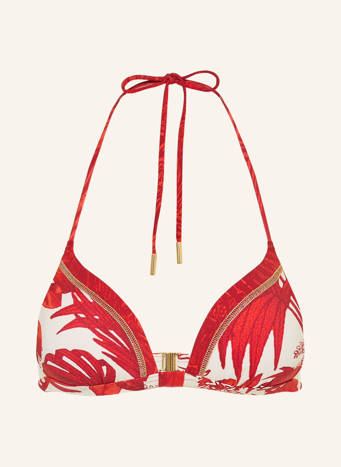 MARYAN MEHLHORN Push-up bikiny PALMARIA s třpytivou nití: TMAVĚ ČERVENÁ / ZLATÁ / REŽNÁ