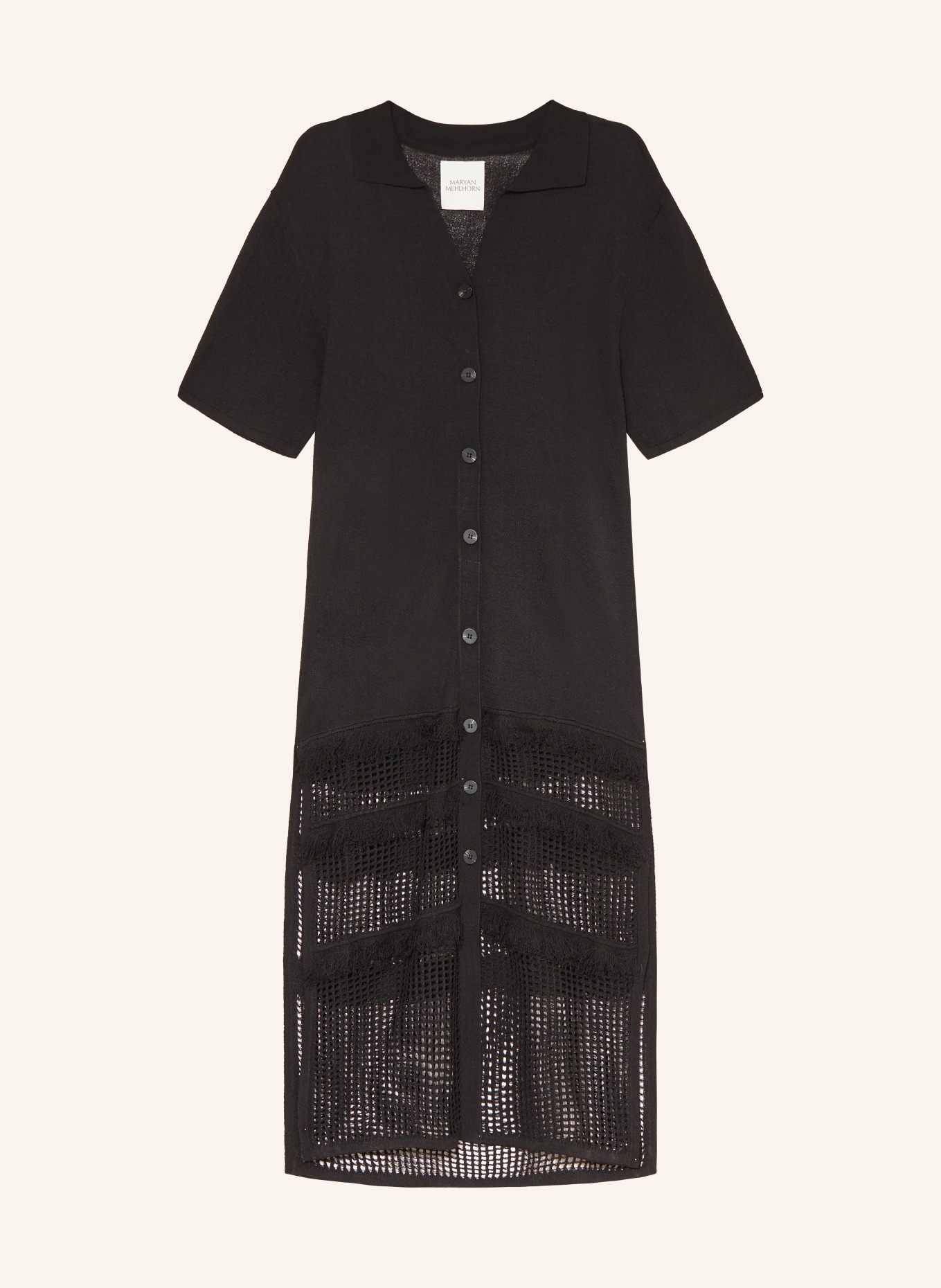 MARYAN MEHLHORN Plážové šaty s krajkou: ČERNÁ