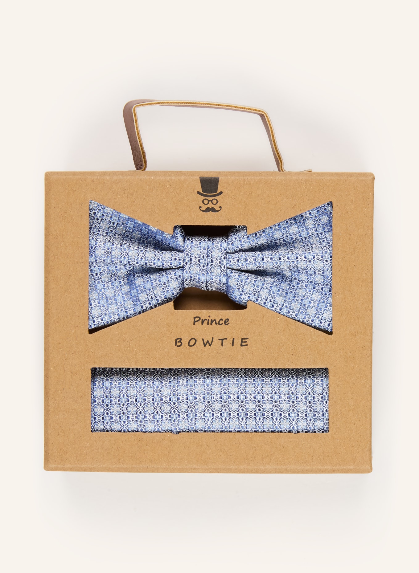 Prince BOWTIE Set: Fliege und Einstecktuch: BLAU / HELLBLAU