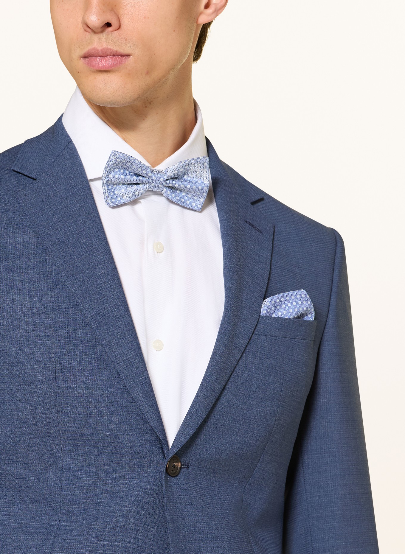 Prince BOWTIE Set: Fliege und Einstecktuch: BLAU / HELLBLAU