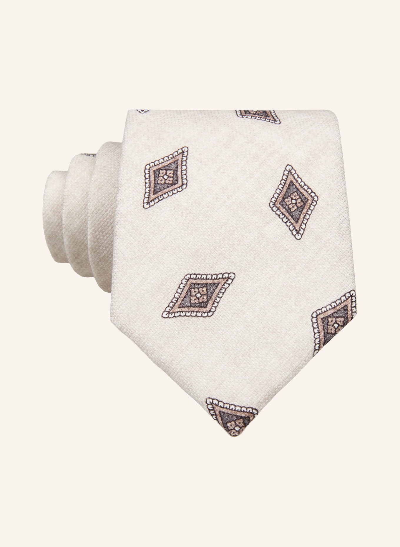 Prince BOWTIE necktie: CREAM / BROWN / BLUE GRAY