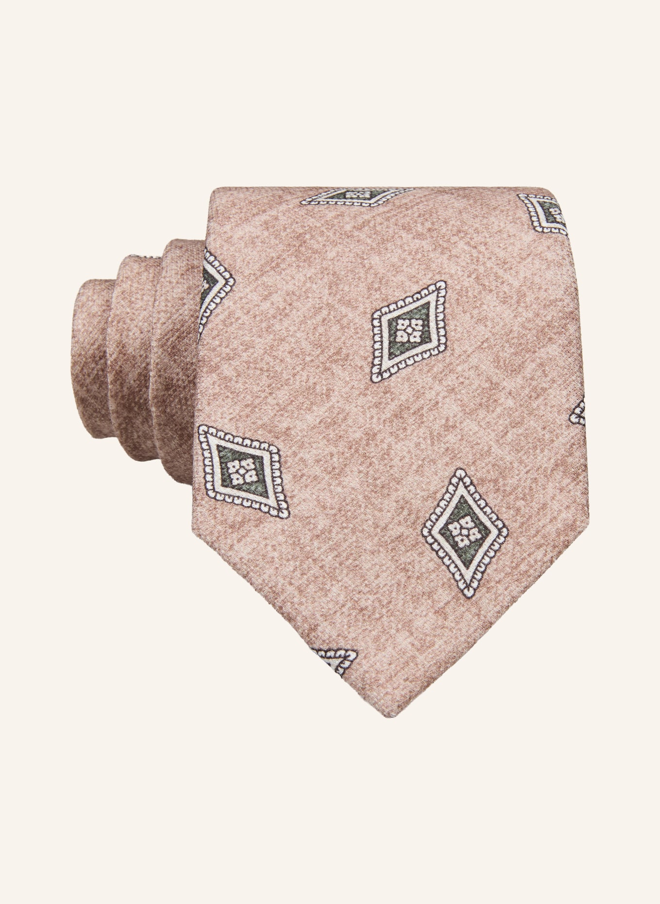 Prince BOWTIE necktie: BROWN / CREAM / DARK GREEN