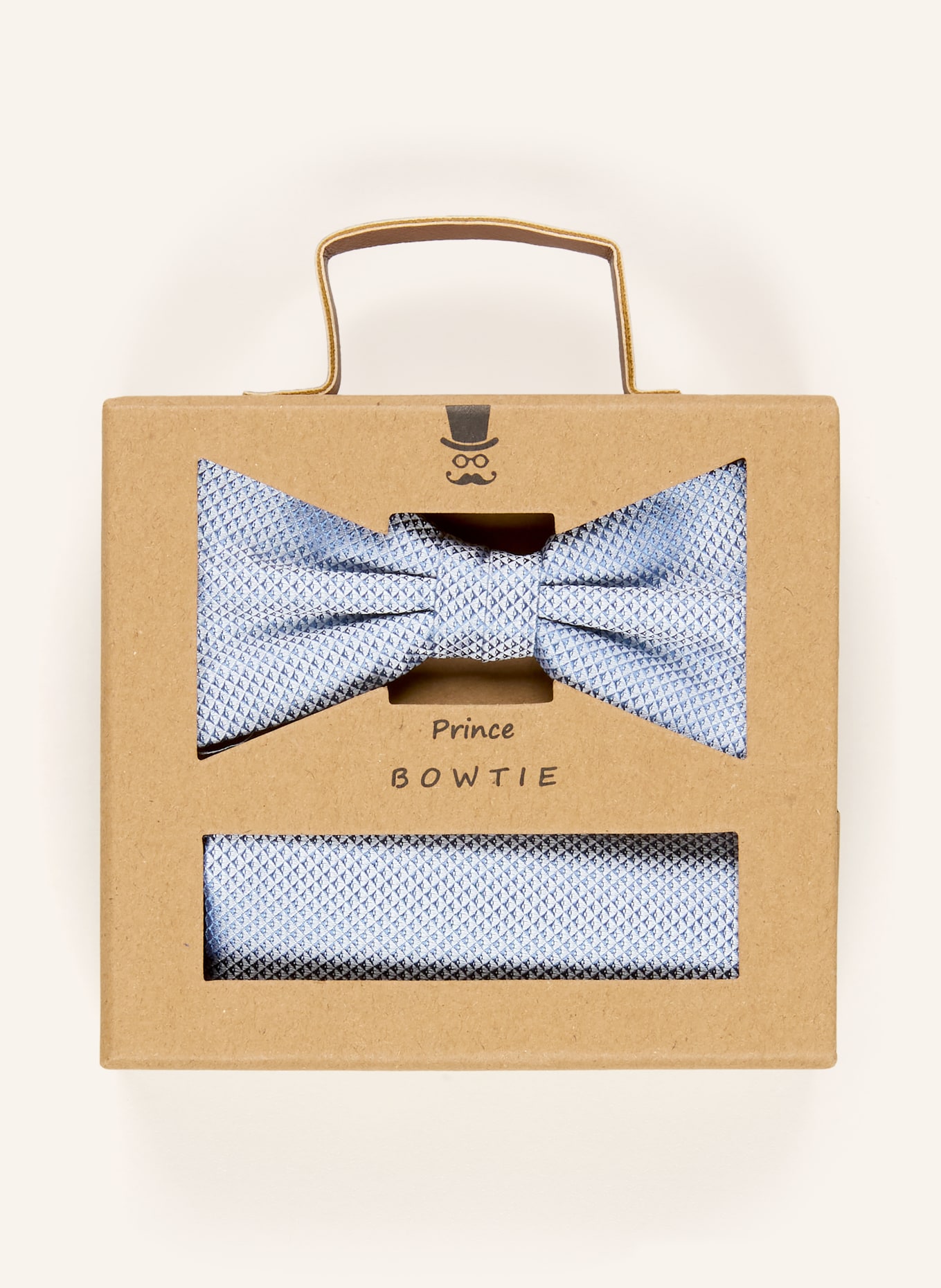 Prince BOWTIE Set: Fliege und Einstecktuch: HELLBLAU / BLAU