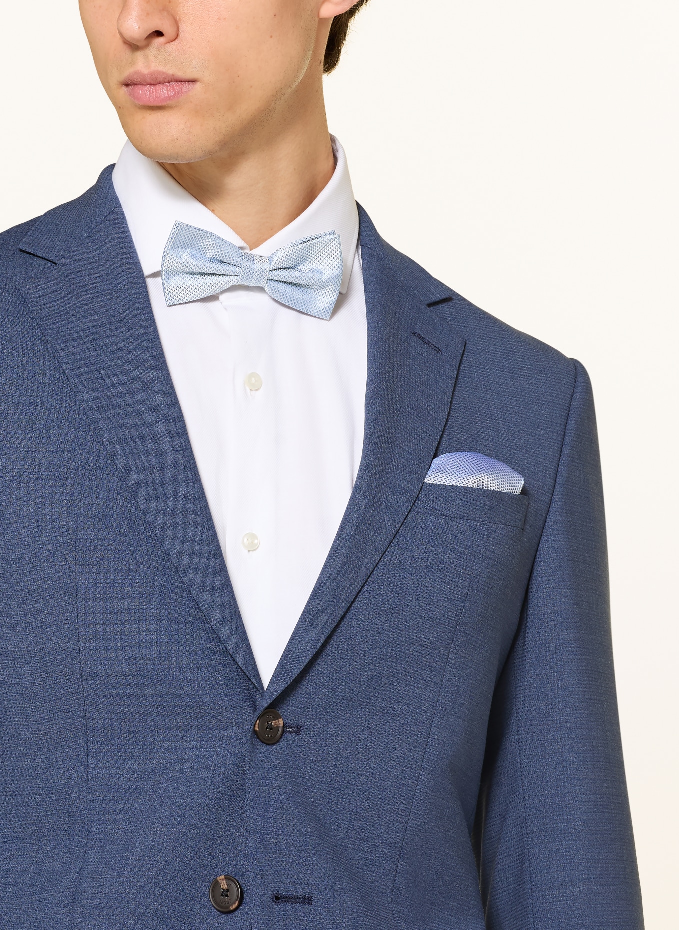 Prince BOWTIE Set: Fliege und Einstecktuch: HELLBLAU / BLAU