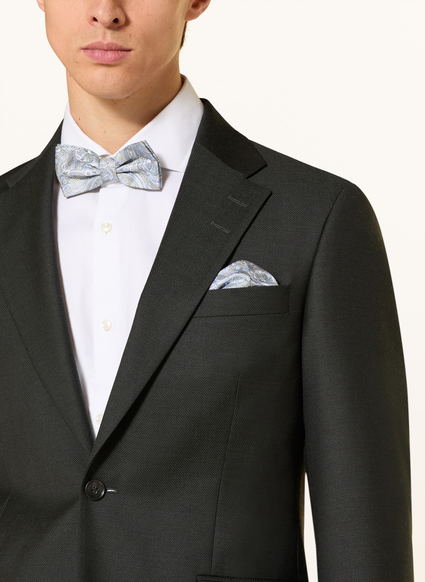 Prince BOWTIE Set: Fliege und Einstecktuch: KHAKI / HELLBLAU