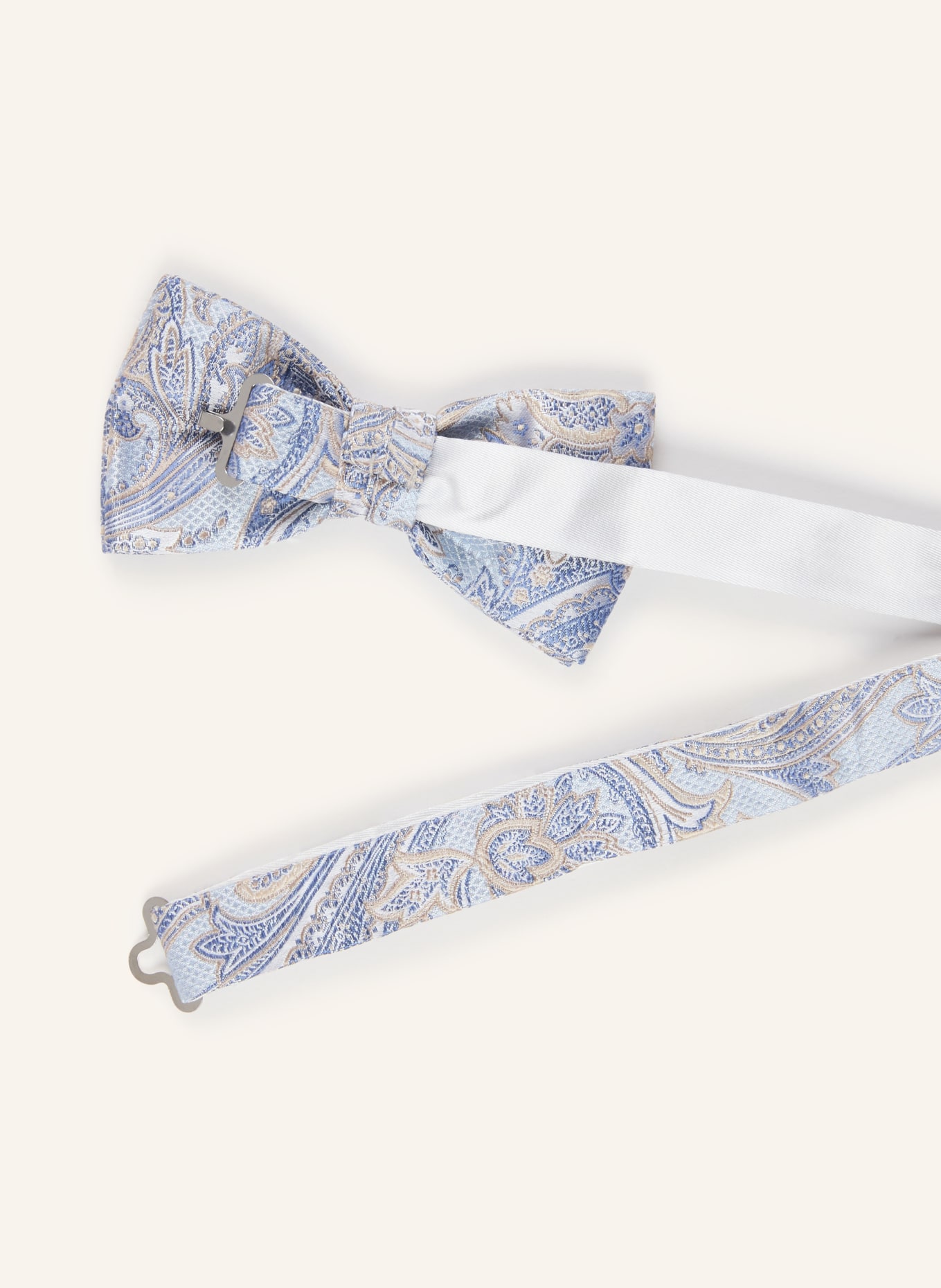 Prince BOWTIE Set: Fliege und Einstecktuch: HELLBLAU / CREME / BLAU