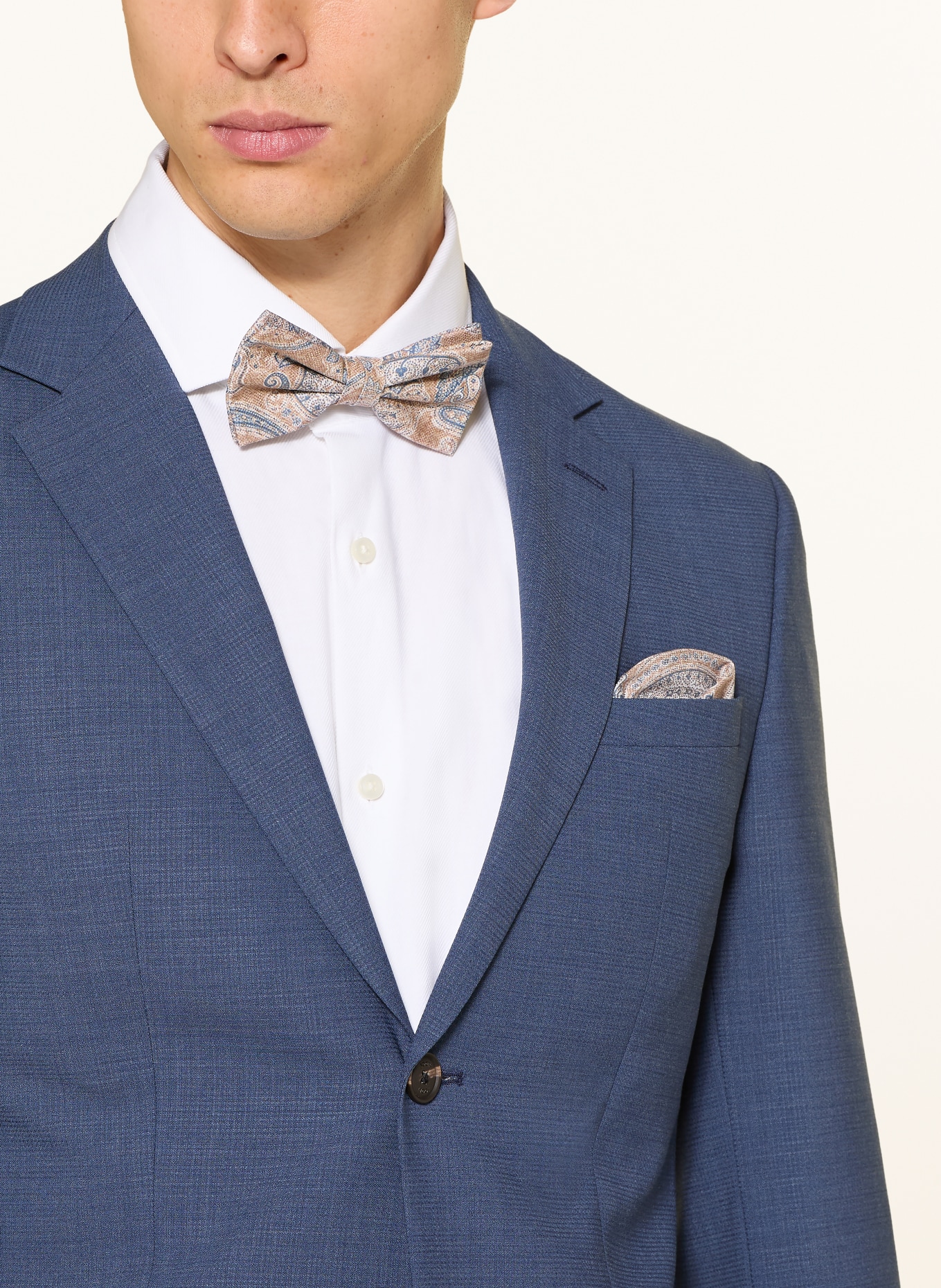 Prince BOWTIE Zestaw: muszka i poszetka: BEŻOWY / GRANATOWY / BIAŁY