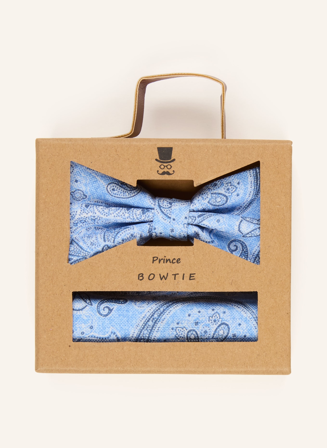 Prince BOWTIE Zestaw: muszka i poszetka: JASNONIEBIESKI / NIEBIESKI / BIAŁY