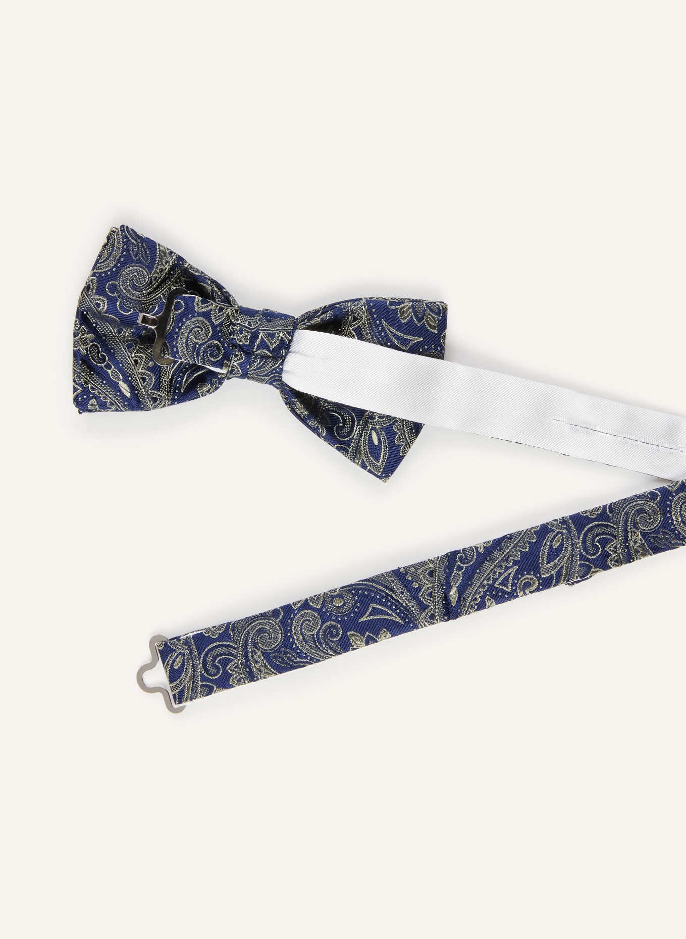 Prince BOWTIE Set: Fliege und Einstecktuch: DUNKELBLAU / KHAKI