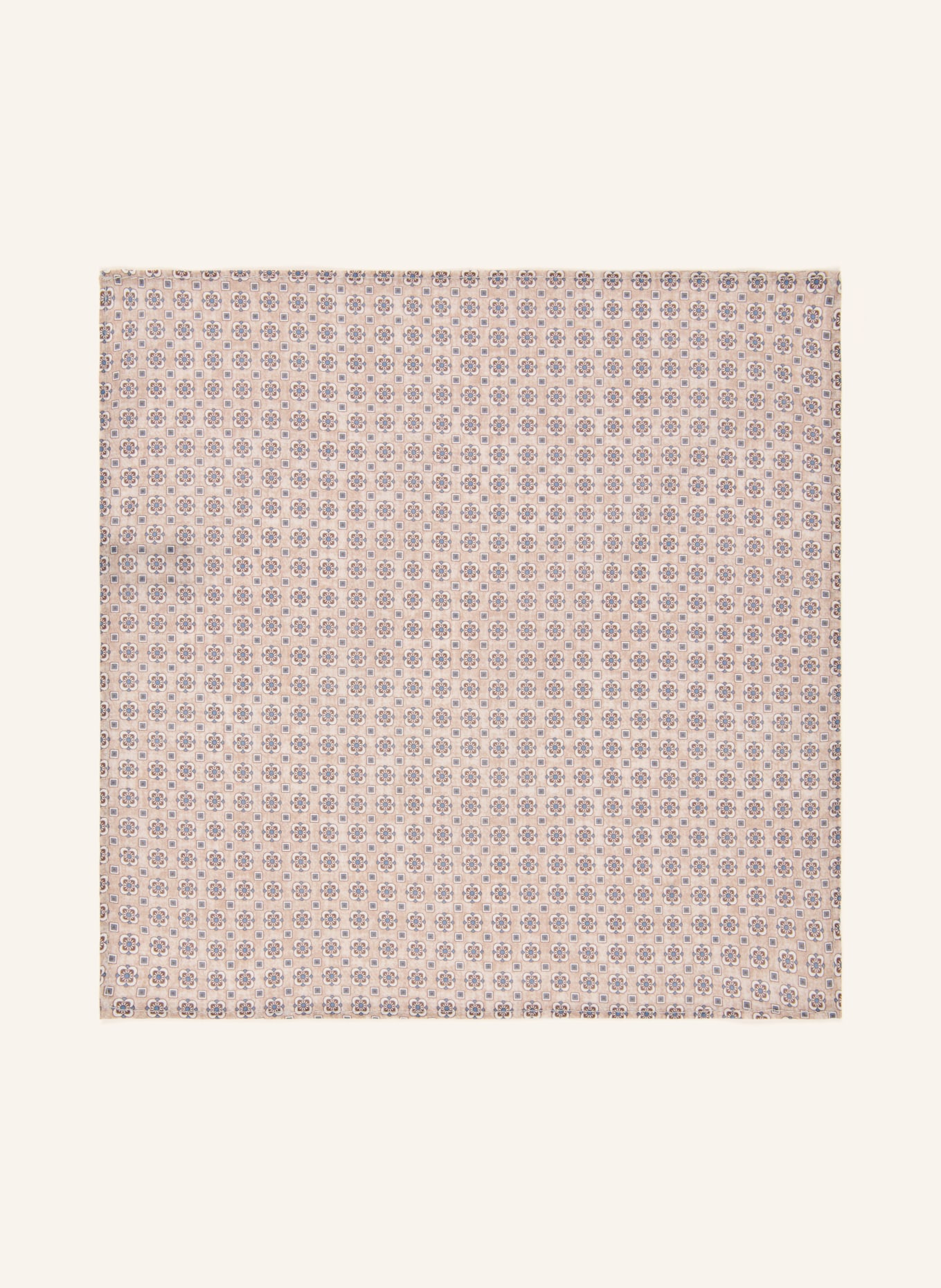 Prince BOWTIE Set: Fliege und Einstecktuch: BEIGE / BLAU / WEISS