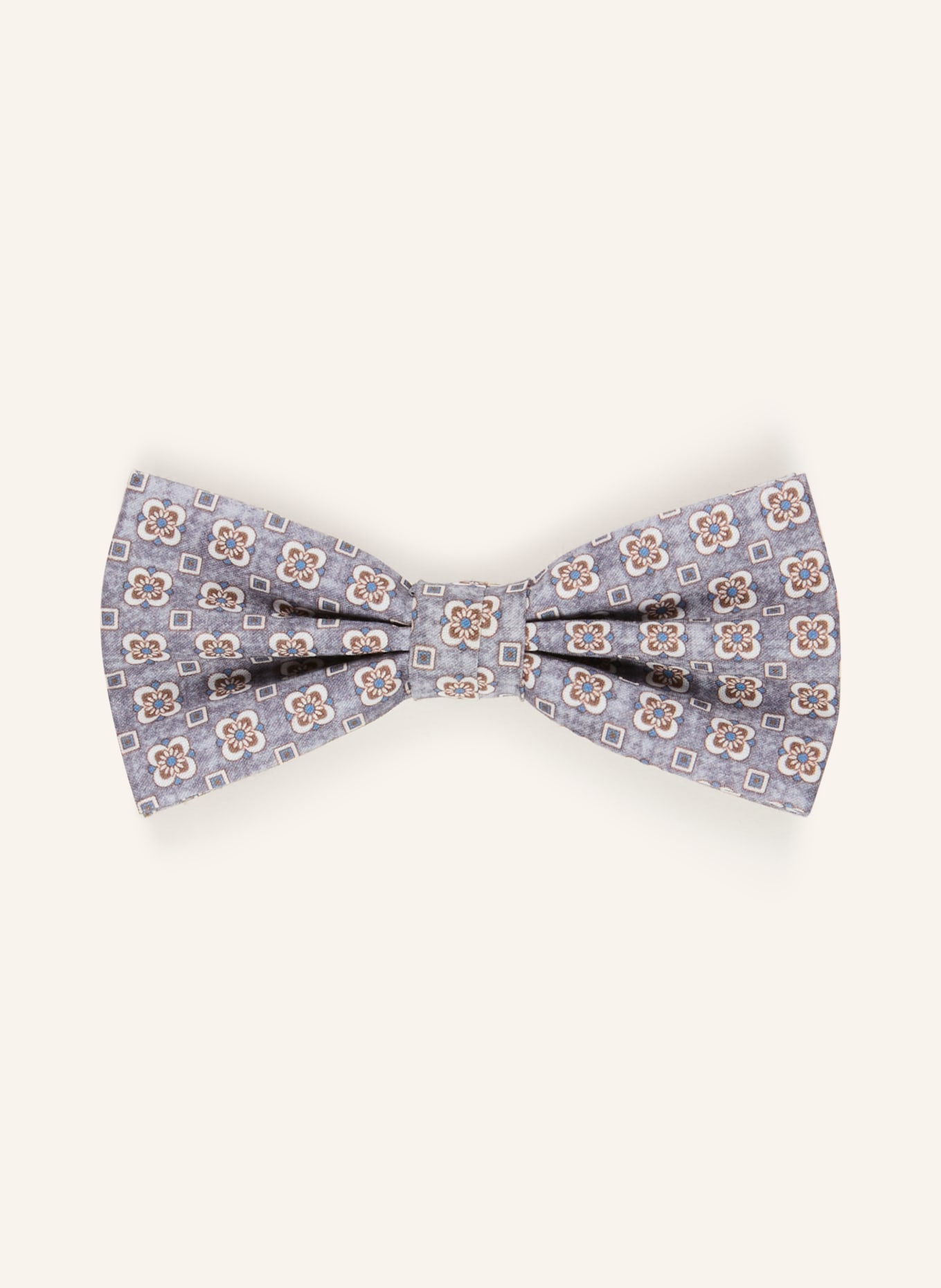 Prince BOWTIE Set: Fliege und Einstecktuch: GRAU / BRAUN / HELLBLAU